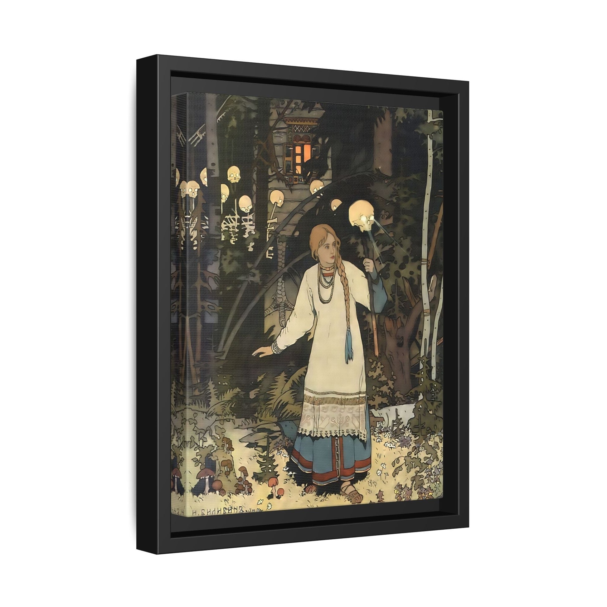 Ivan Bilibin Vasilisa Canvas Wall Art Print - Hut of Baba Yaga Fairy Tales