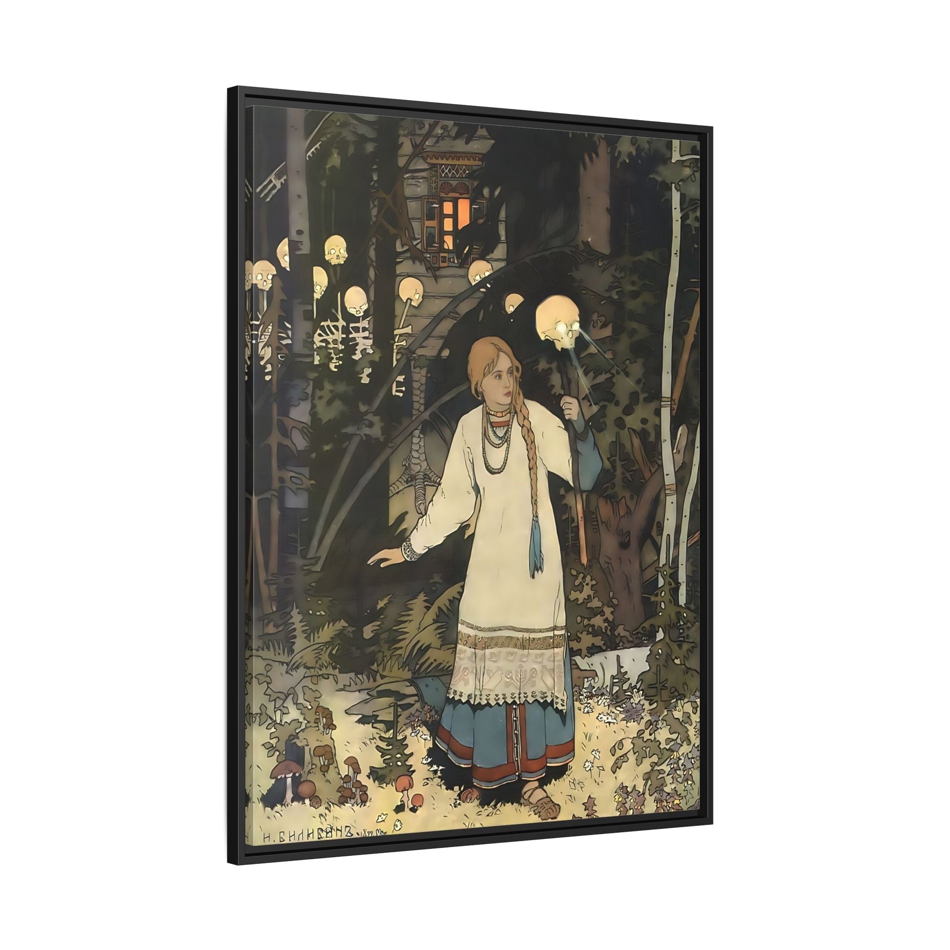 Ivan Bilibin Vasilisa Canvas Wall Art Print - Hut of Baba Yaga Fairy Tales