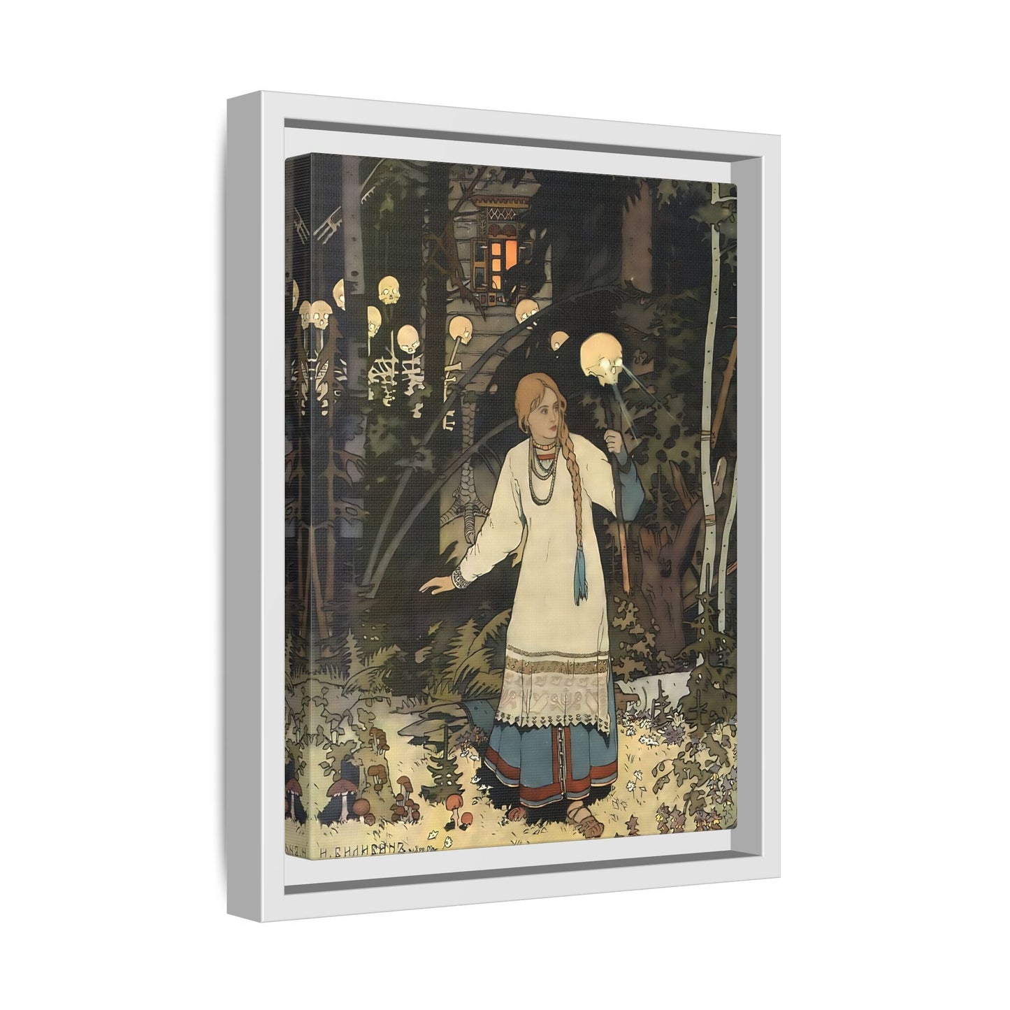 Ivan Bilibin Vasilisa Canvas Wall Art Print - Hut of Baba Yaga Fairy Tales