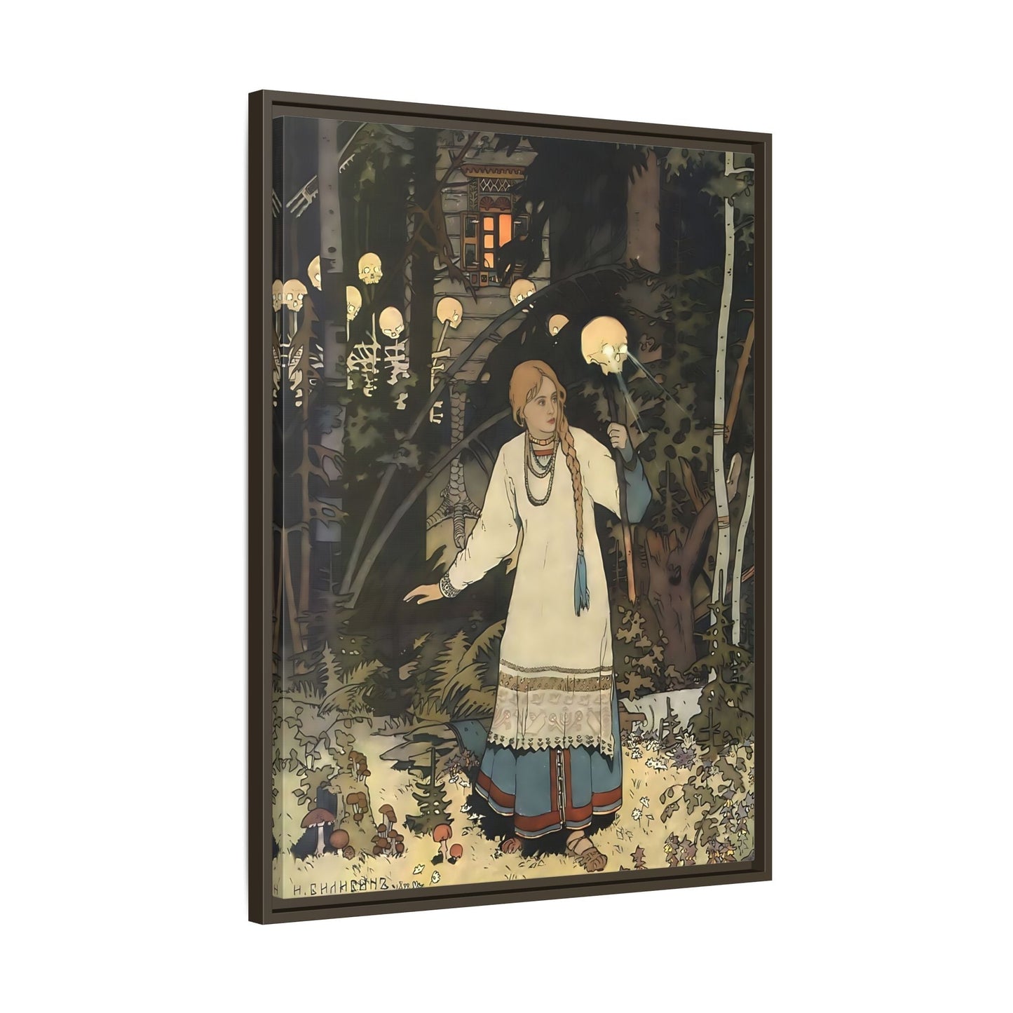 Ivan Bilibin Vasilisa Canvas Wall Art Print - Hut of Baba Yaga Fairy Tales
