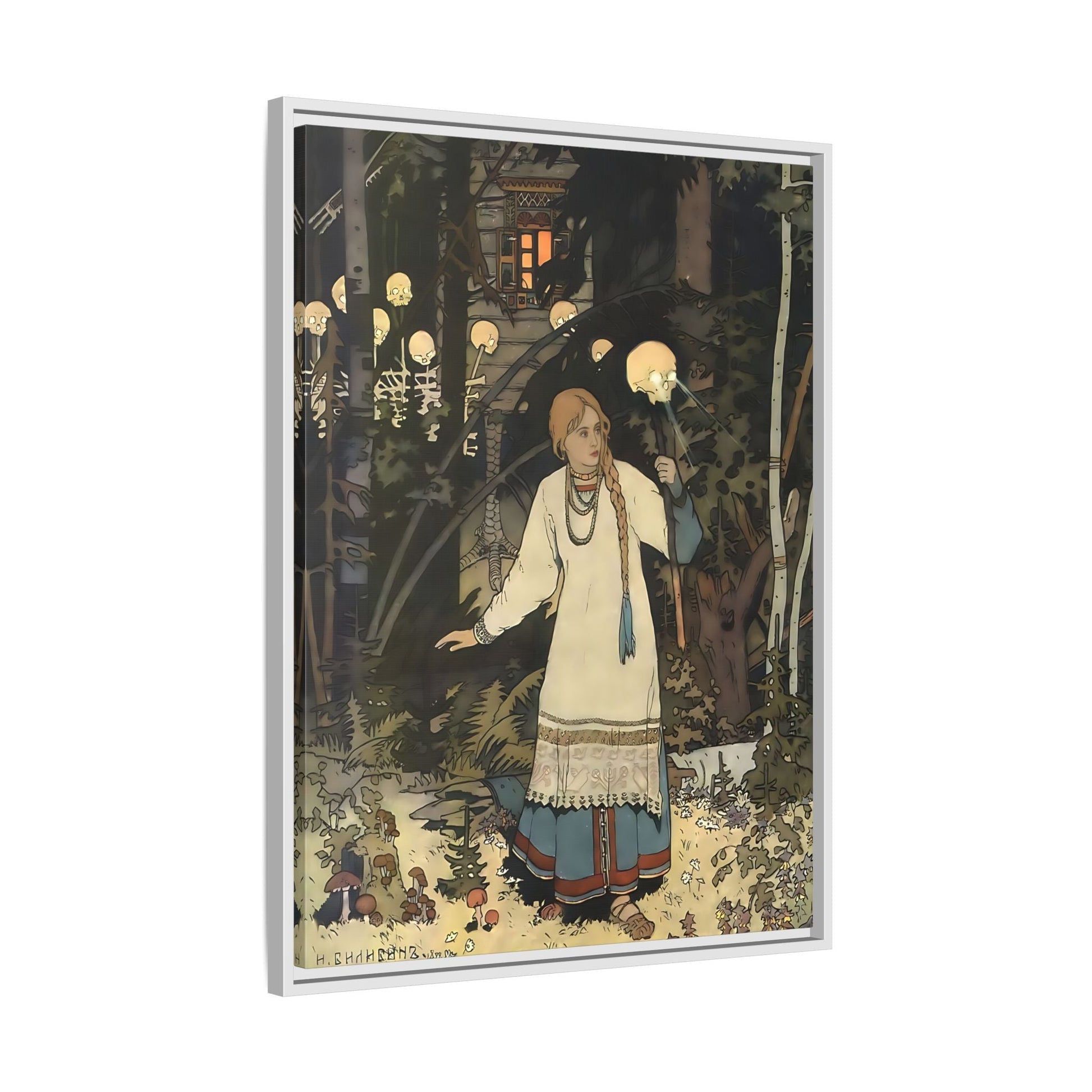 Ivan Bilibin Vasilisa Canvas Wall Art Print - Hut of Baba Yaga Fairy Tales