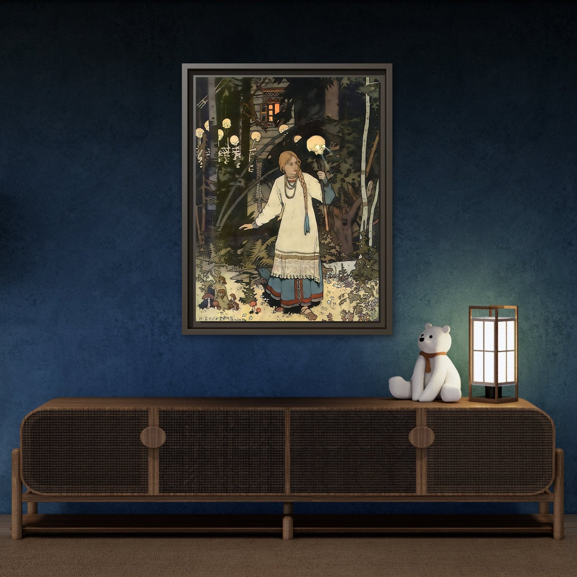 Ivan Bilibin Vasilisa Canvas Wall Art Print - Hut of Baba Yaga Fairy Tales