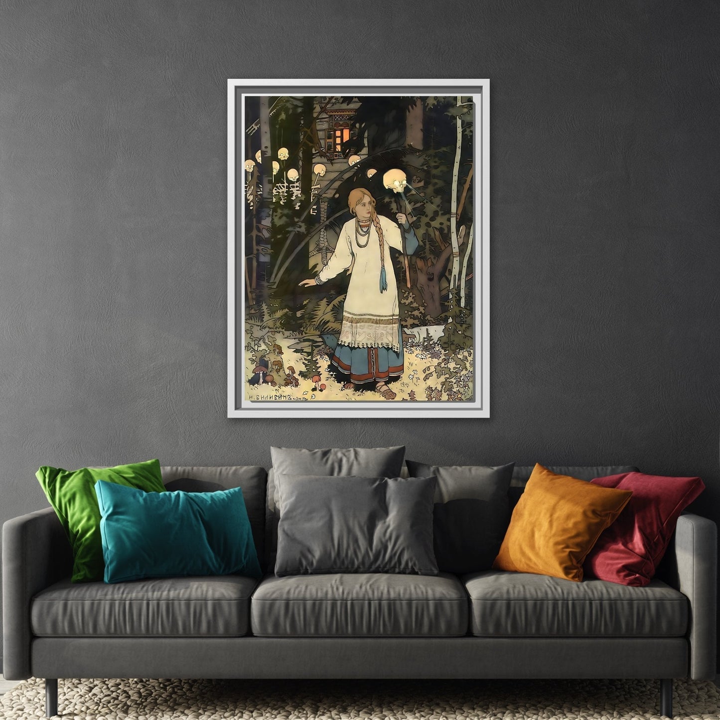 Ivan Bilibin Vasilisa Canvas Wall Art Print - Hut of Baba Yaga Fairy Tales