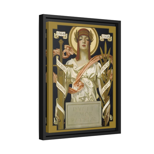 JC Leyendecker Victory Peace Goddess - Framed Canvas Wall Art Print