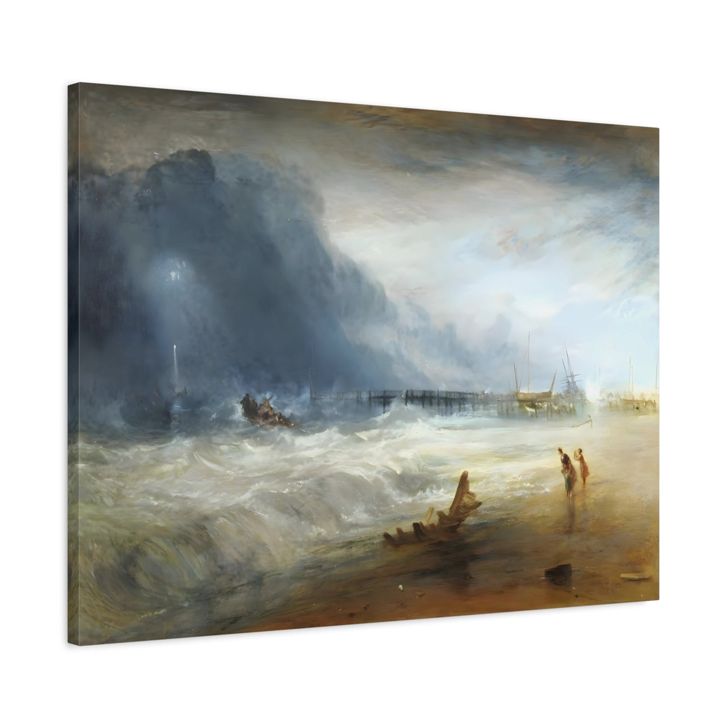 JMW Turner Lifeboat and Manby Apparatus Going off to a Stranded Vessel - Canvas Wall Art Prints