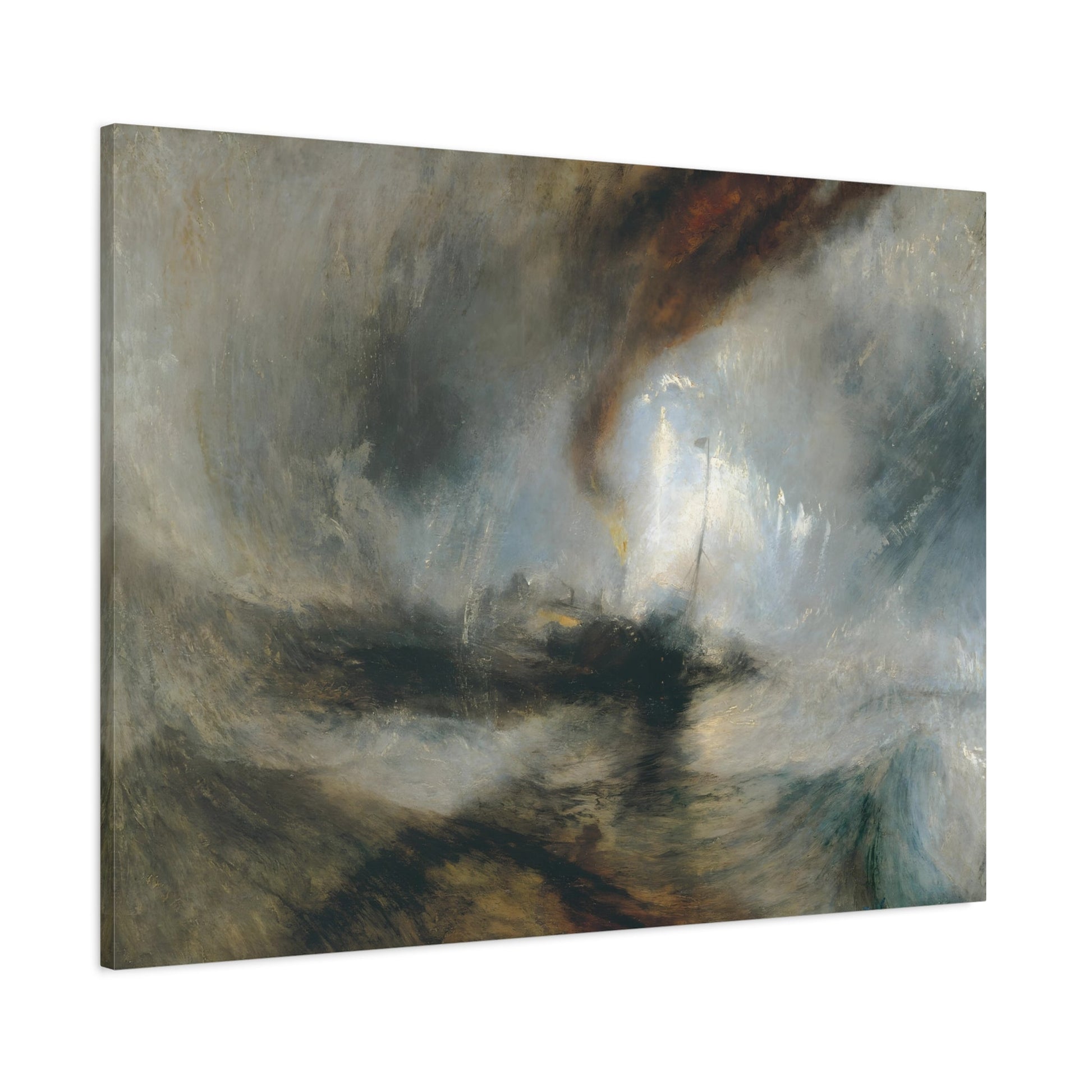 JMW Turner Snow Storm Steam Boat Canvas Print - Watercolor Abstract Wall Art