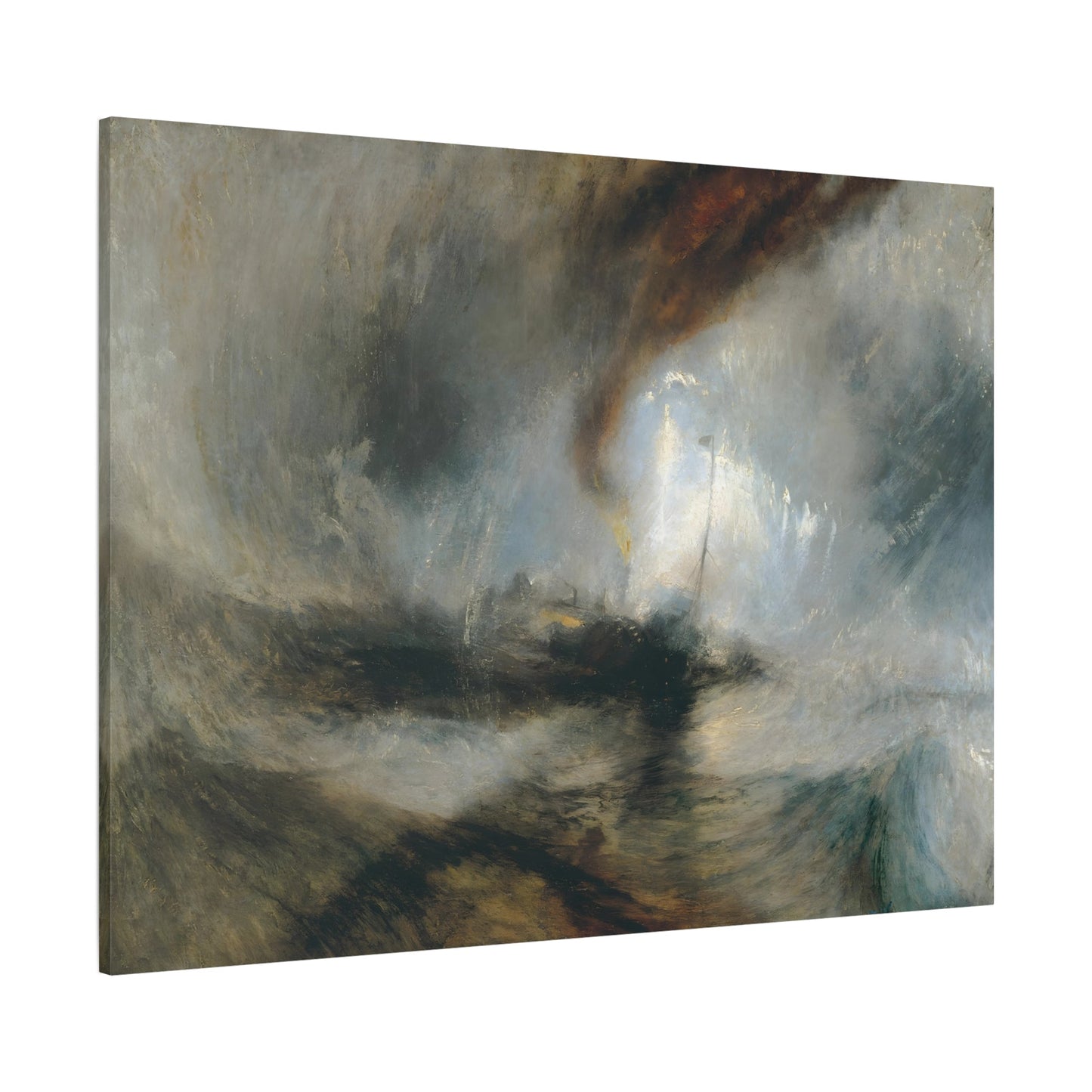 JMW Turner Snow Storm Steam Boat Canvas Print - Watercolor Abstract Wall Art