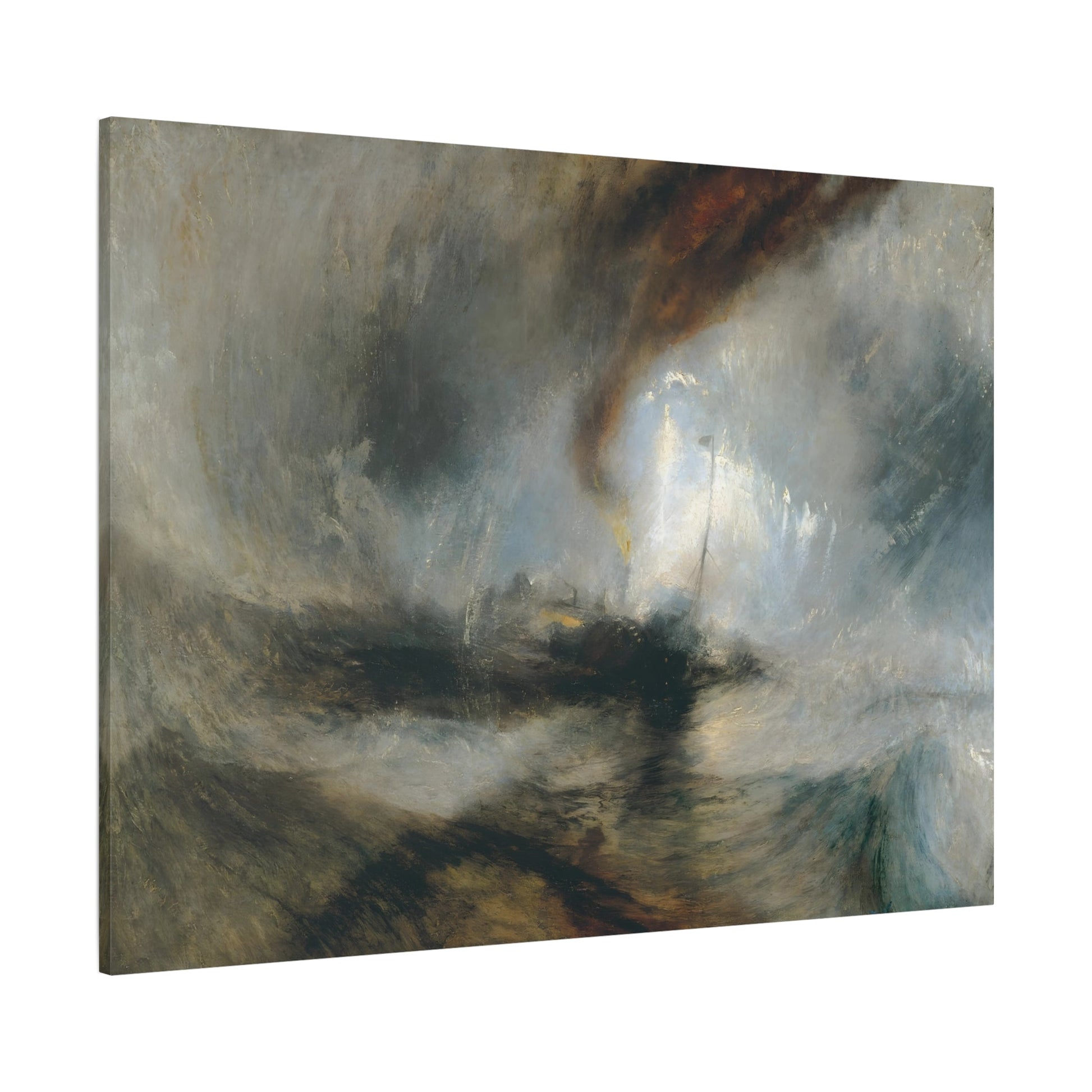 JMW Turner Snow Storm Steam Boat Canvas Print - Watercolor Abstract Wall Art