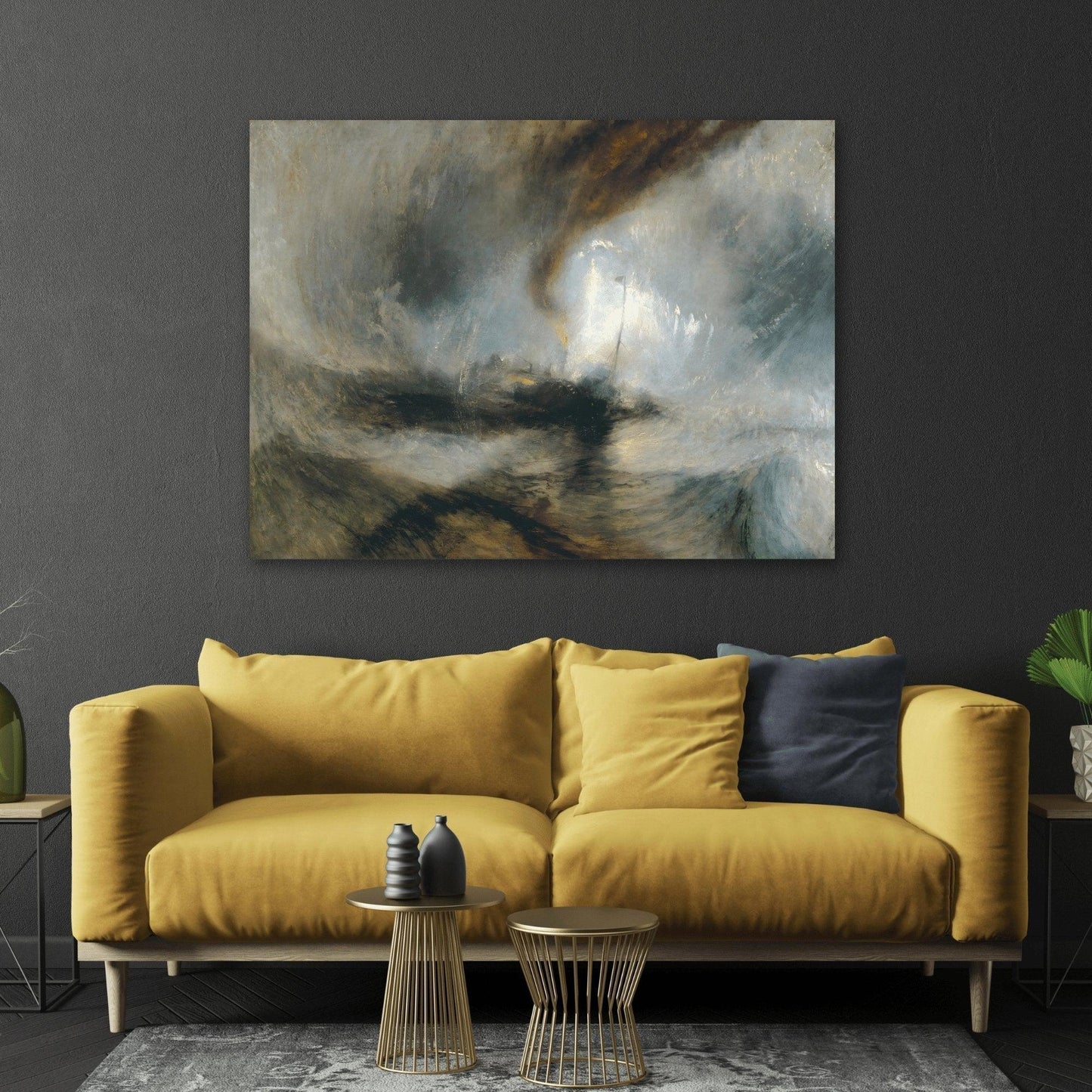 JMW Turner Snow Storm Steam Boat Canvas Print - Watercolor Abstract Wall Art
