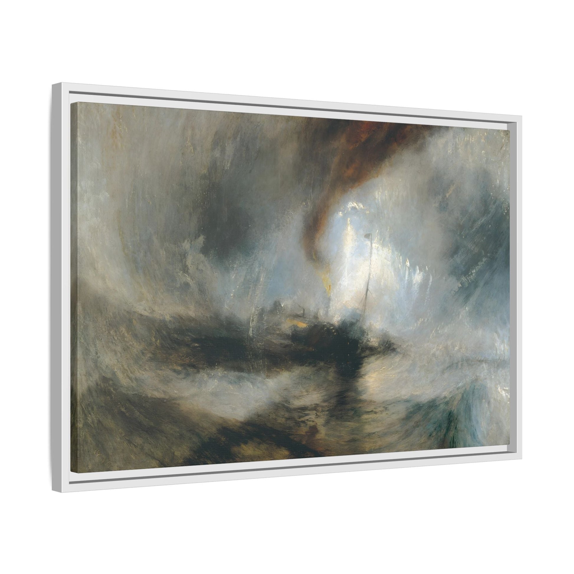 JMW Turner Watercolor Canvas Print - Abstract Snow Storm Boat Wall Art
