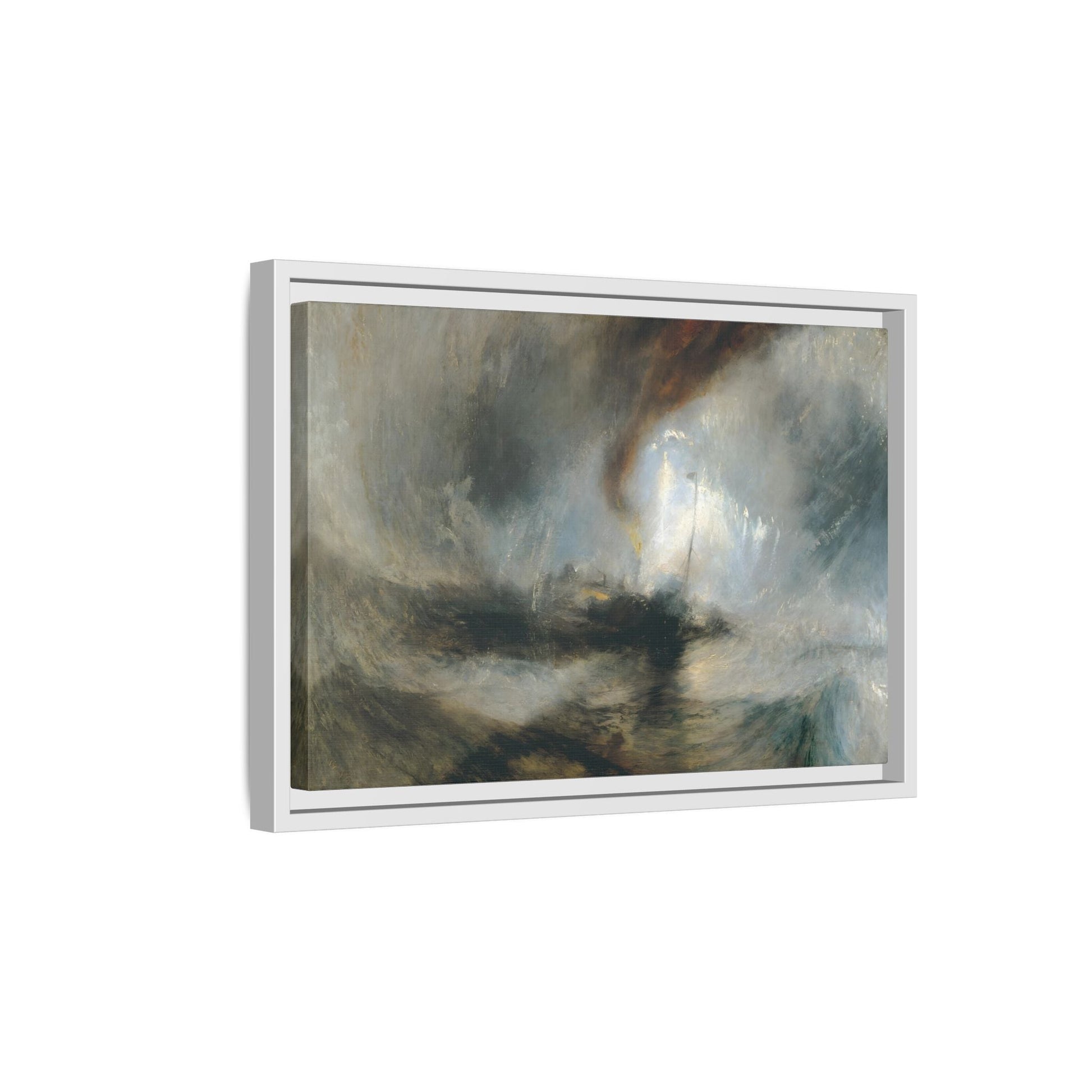 JMW Turner Watercolor Canvas Print - Abstract Snow Storm Boat Wall Art