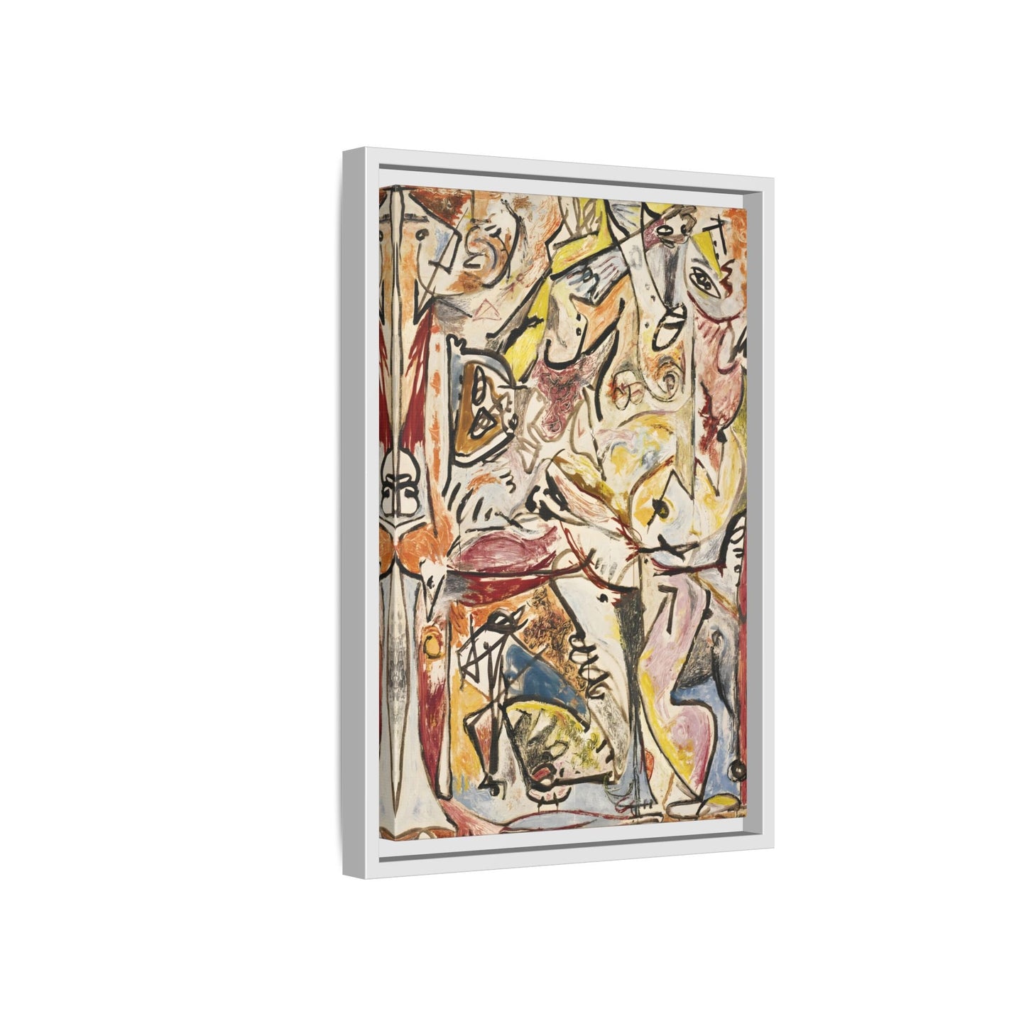Jackson Pollock Blue Unconscious Wall Art - Colorful Abstract Framed Canvas Print