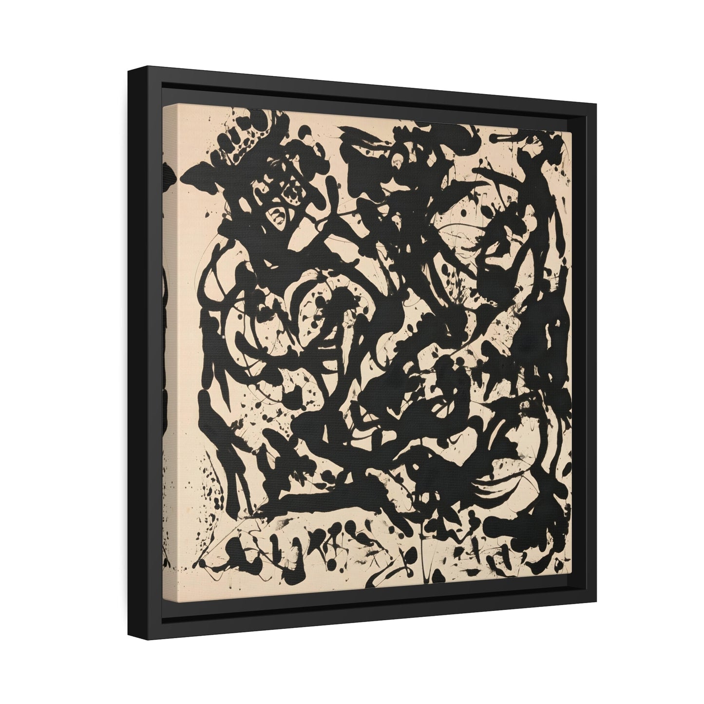 Jackson Pollock Number 17 - Square Framed Canvas Wall Art Print