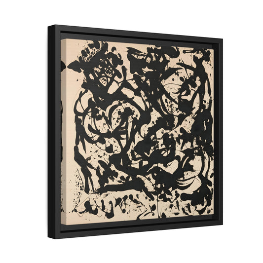 Jackson Pollock Number 17 - Square Framed Canvas Wall Art Print