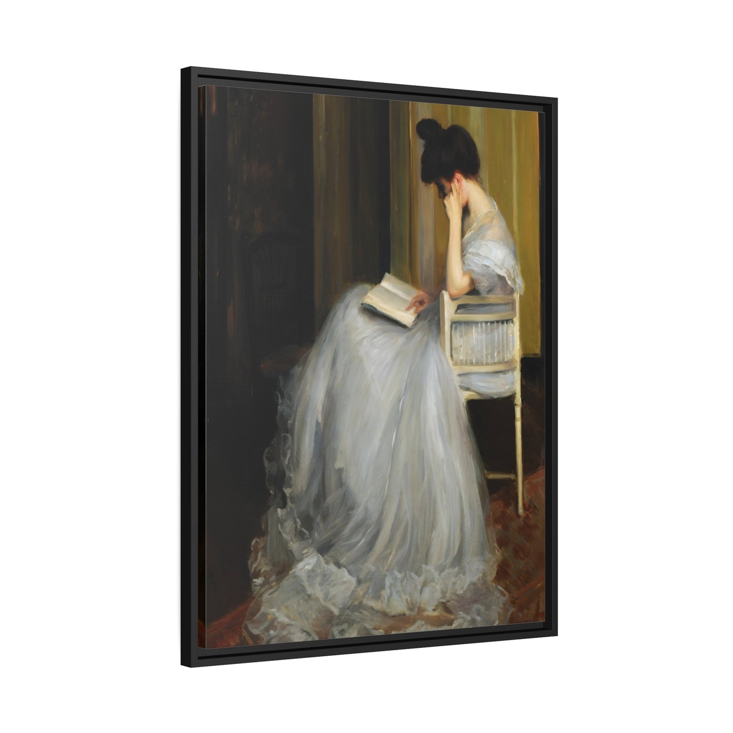 Jacques Emile Blanche Woman Reading - Framed Canvas Art Reproduction