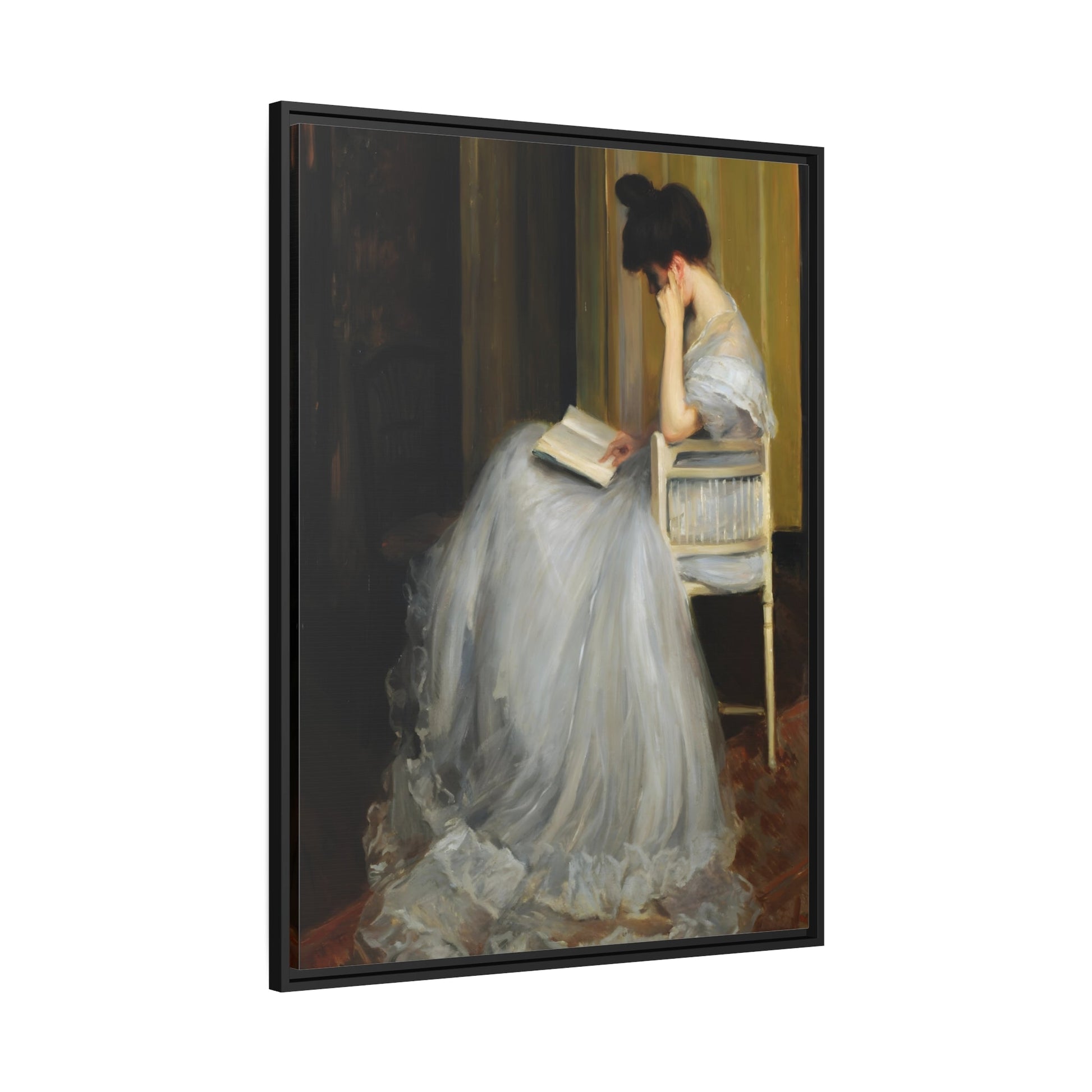 Jacques Emile Blanche Woman Reading - Framed Canvas Art Reproduction