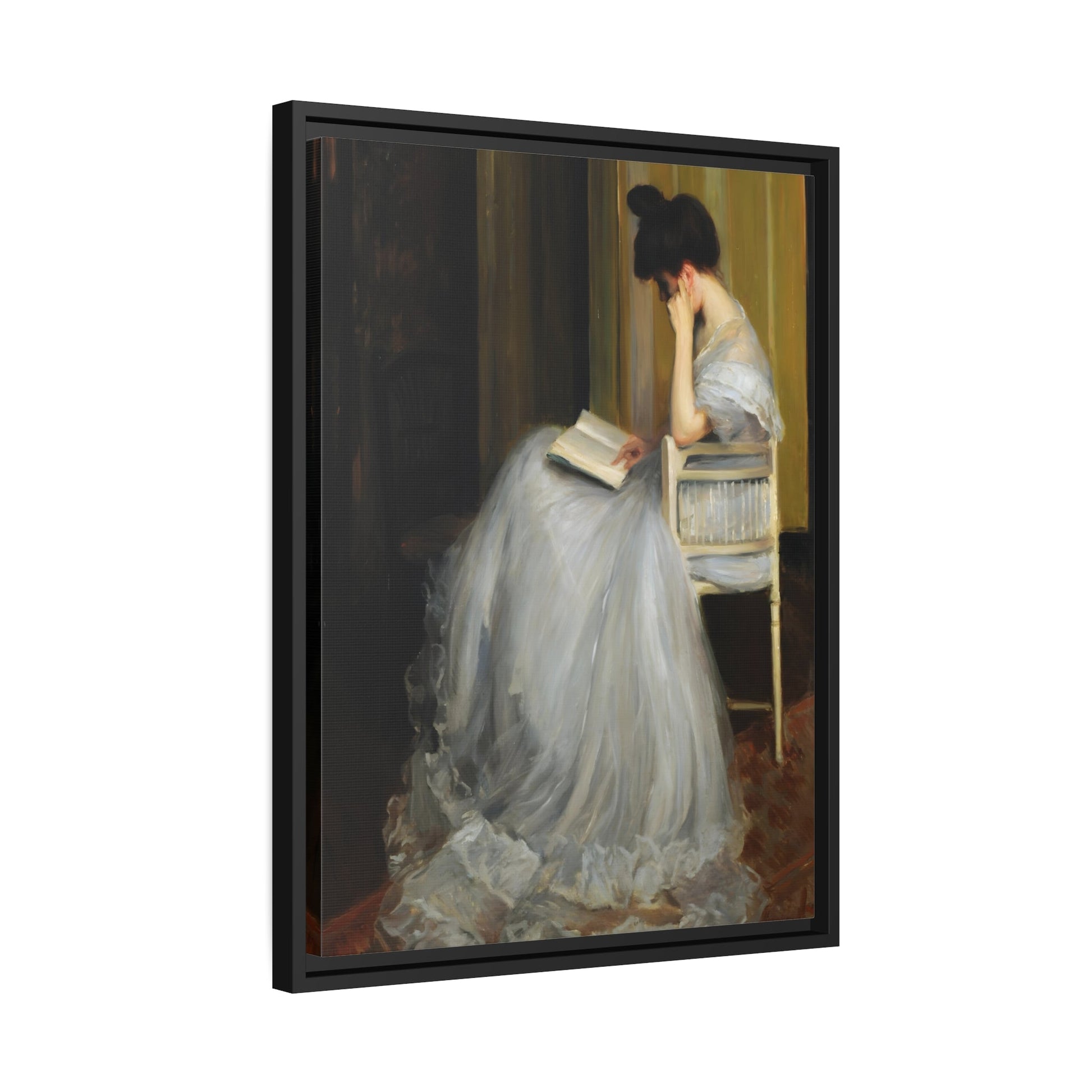 Jacques Emile Blanche Woman Reading - Framed Canvas Art Reproduction