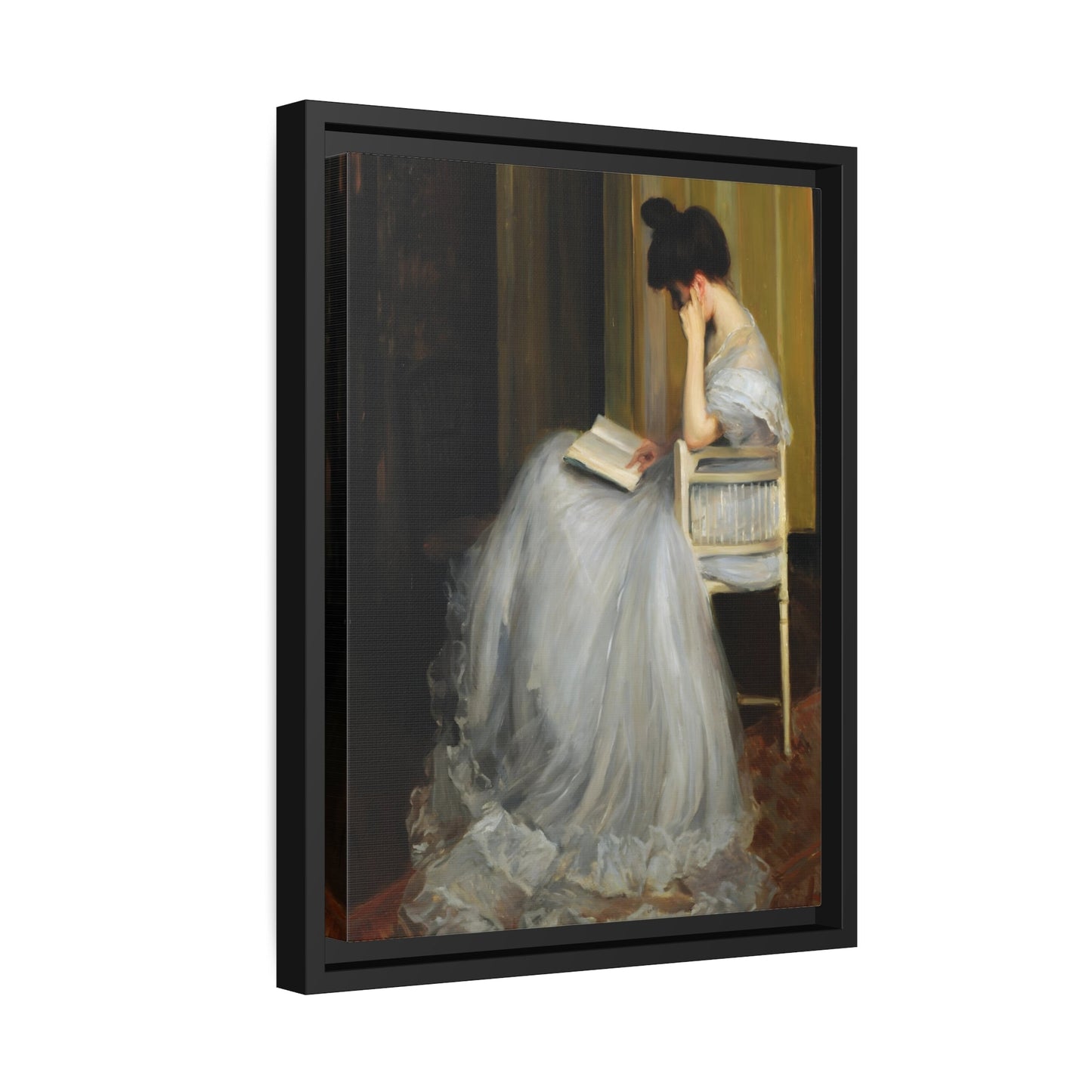 Jacques Emile Blanche Woman Reading - Framed Canvas Art Reproduction