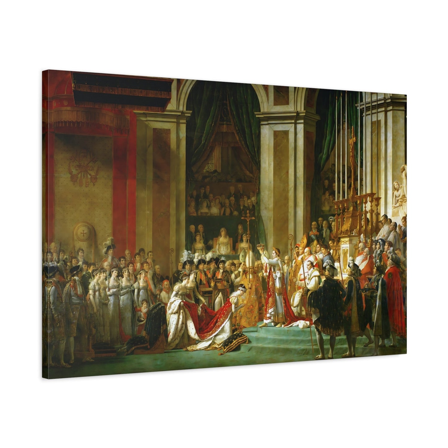 Jacques Louis David Coronation of Napoleon - Framed Canvas Wall Art Print