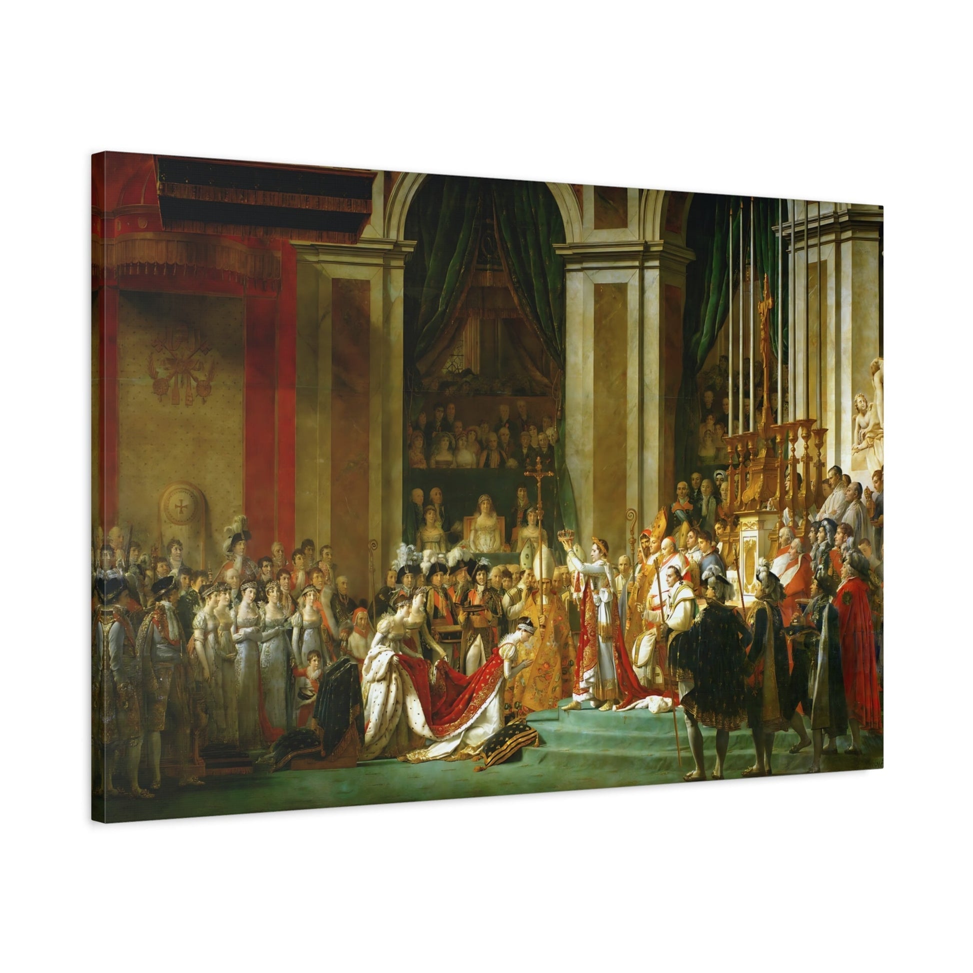 Jacques Louis David Coronation of Napoleon - Framed Canvas Wall Art Print
