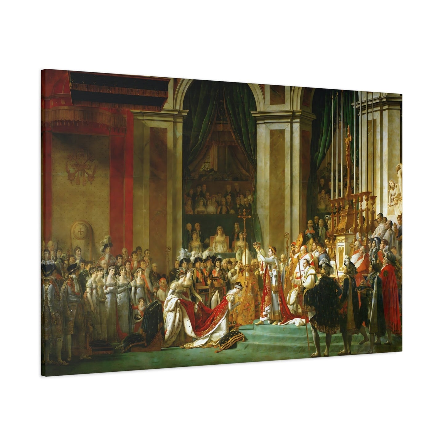 Jacques Louis David Coronation of Napoleon - Framed Canvas Wall Art Print