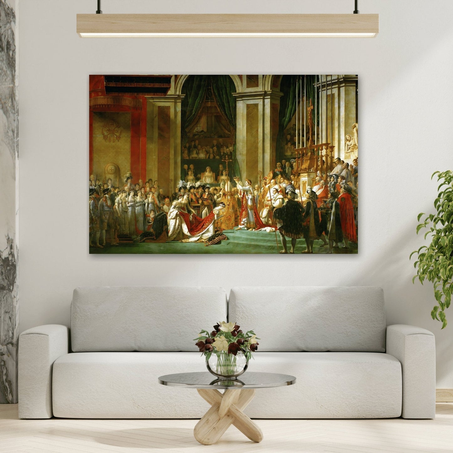 Jacques Louis David Coronation of Napoleon - Framed Canvas Wall Art Print