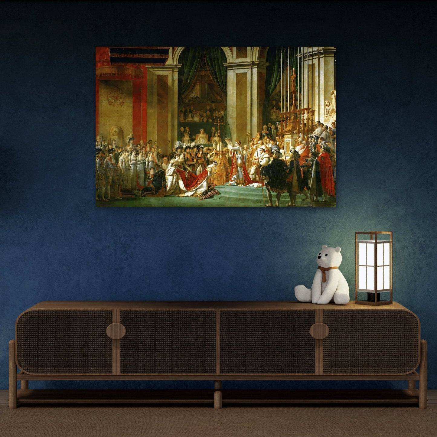 Jacques Louis David Coronation of Napoleon - Framed Canvas Wall Art Print