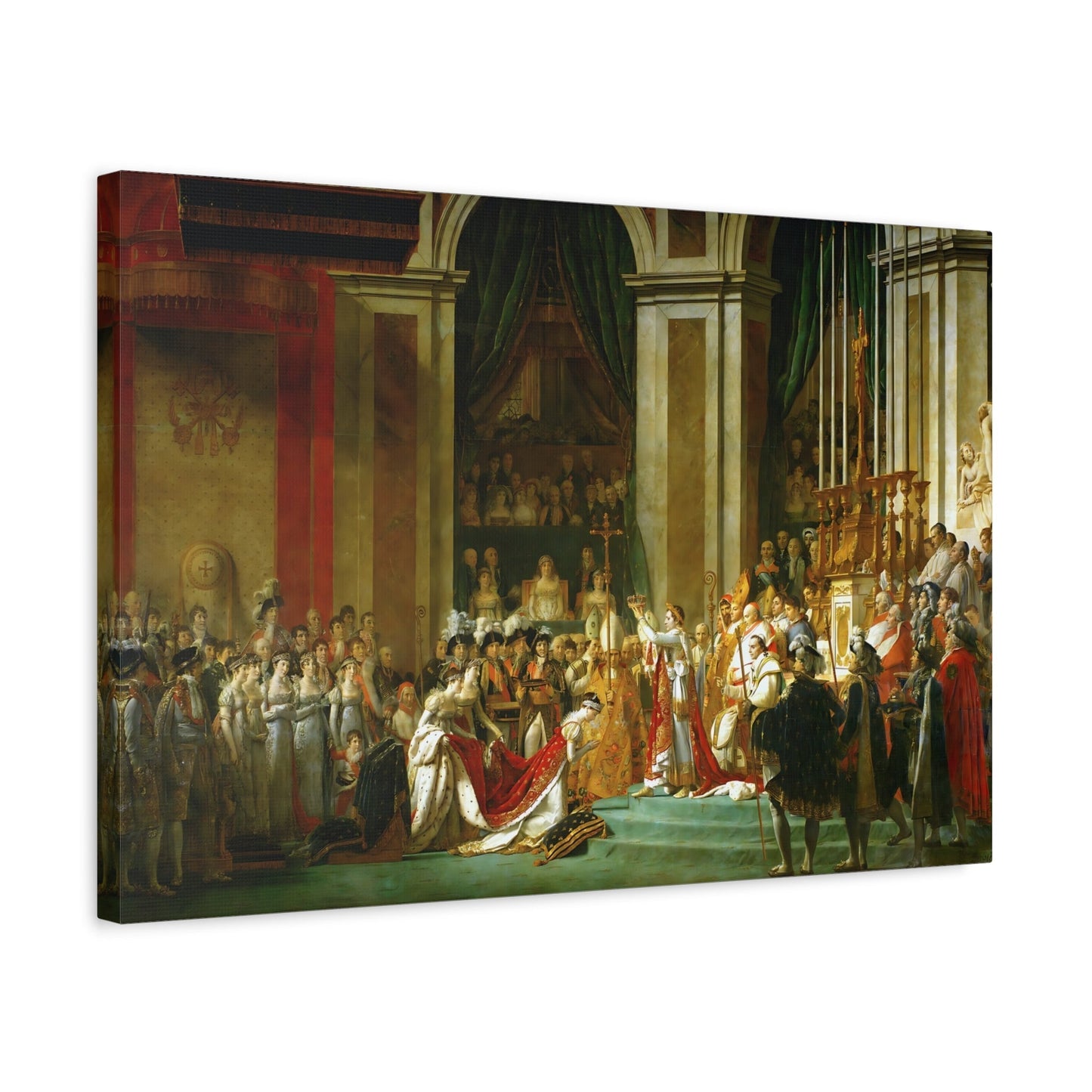 Jacques Louis David Coronation of Napoleon - Framed Canvas Wall Art Print