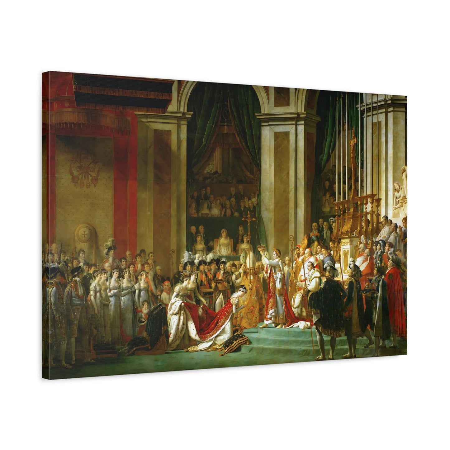 Jacques Louis David Coronation of Napoleon - Framed Canvas Wall Art Print