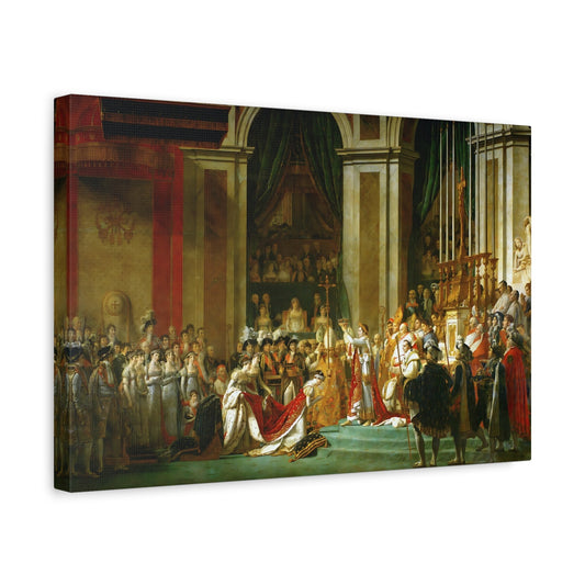 Jacques Louis David Coronation of Napoleon - Framed Canvas Wall Art Print