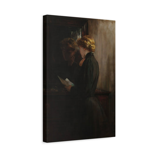 James Carroll Beckwith Grandmothers Letters - Canvas Wall Art Print