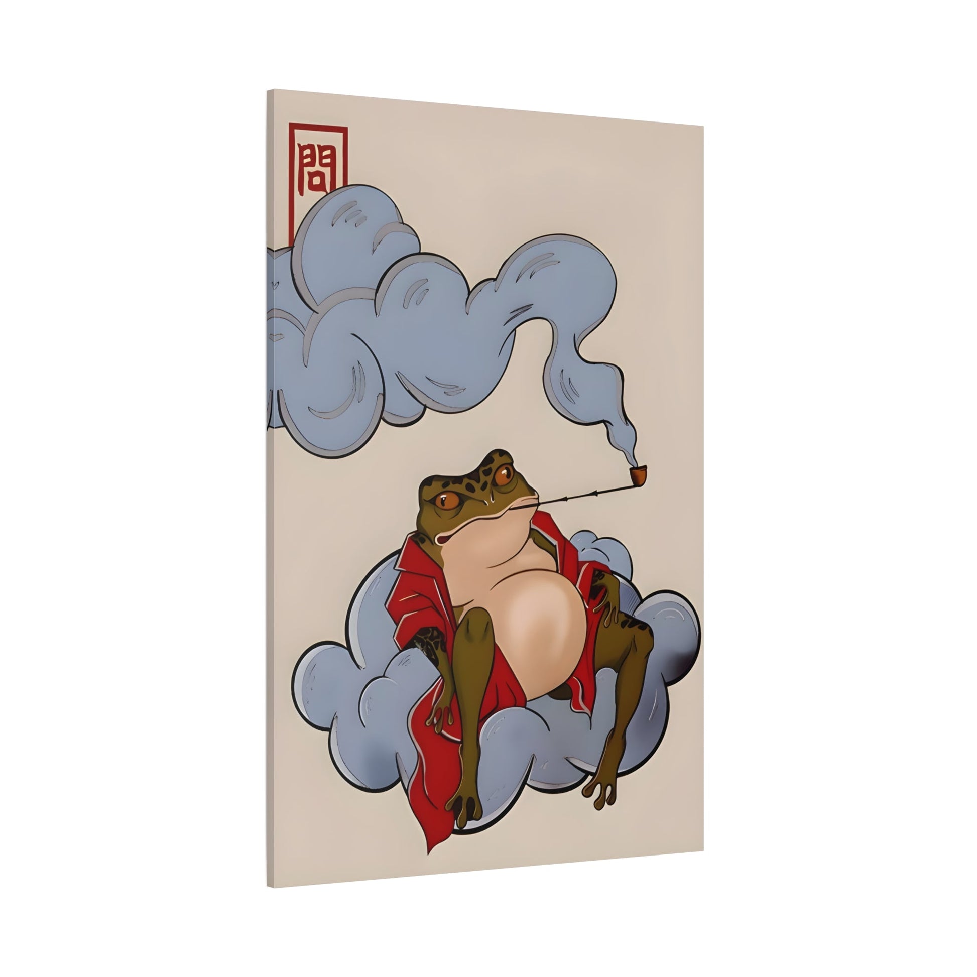 Japanese Funny Frog Canvas Prints, Hoji Animal Wall Art Decor