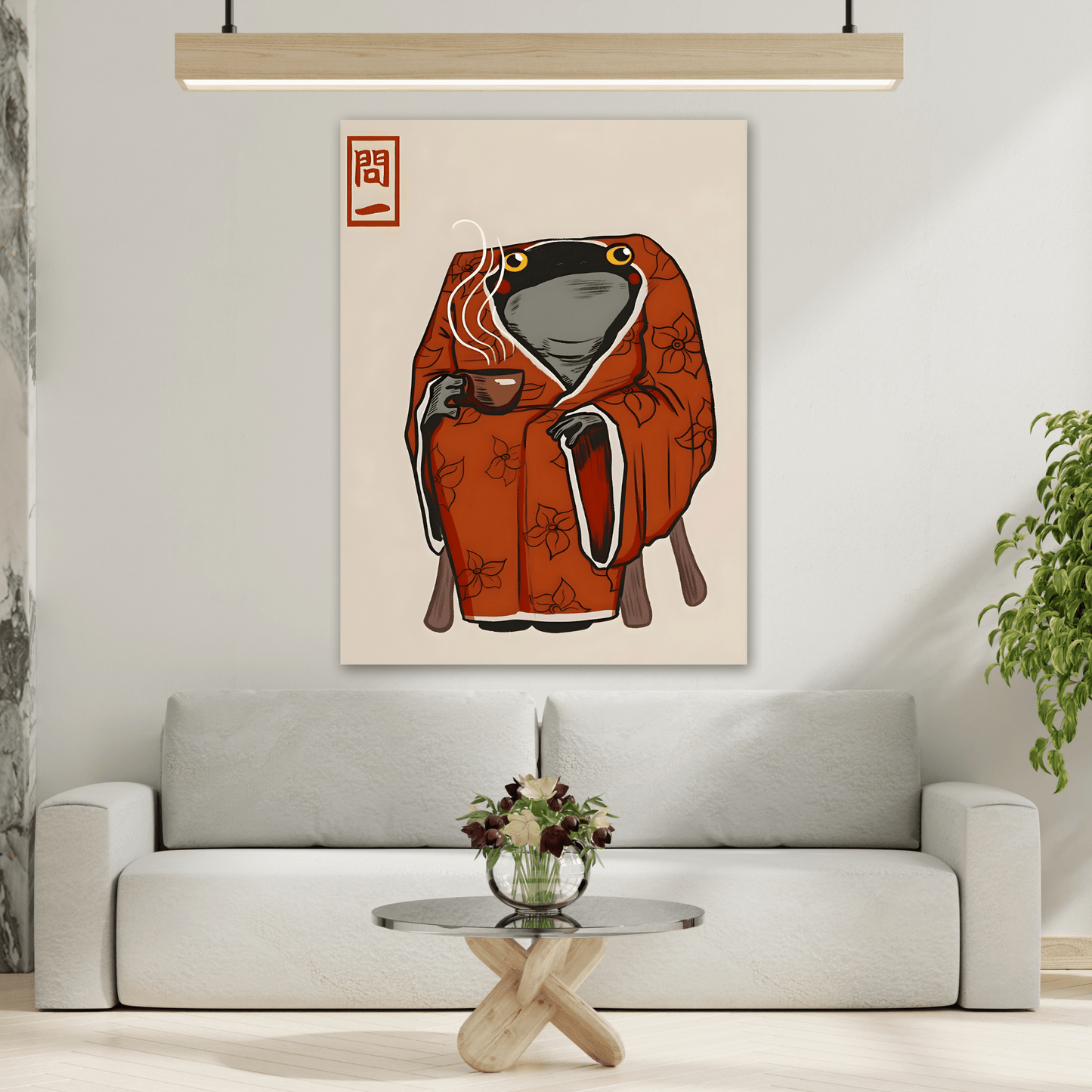 Japanese Funny Frog Canvas Prints - Wall Art Hoji Animal Decor