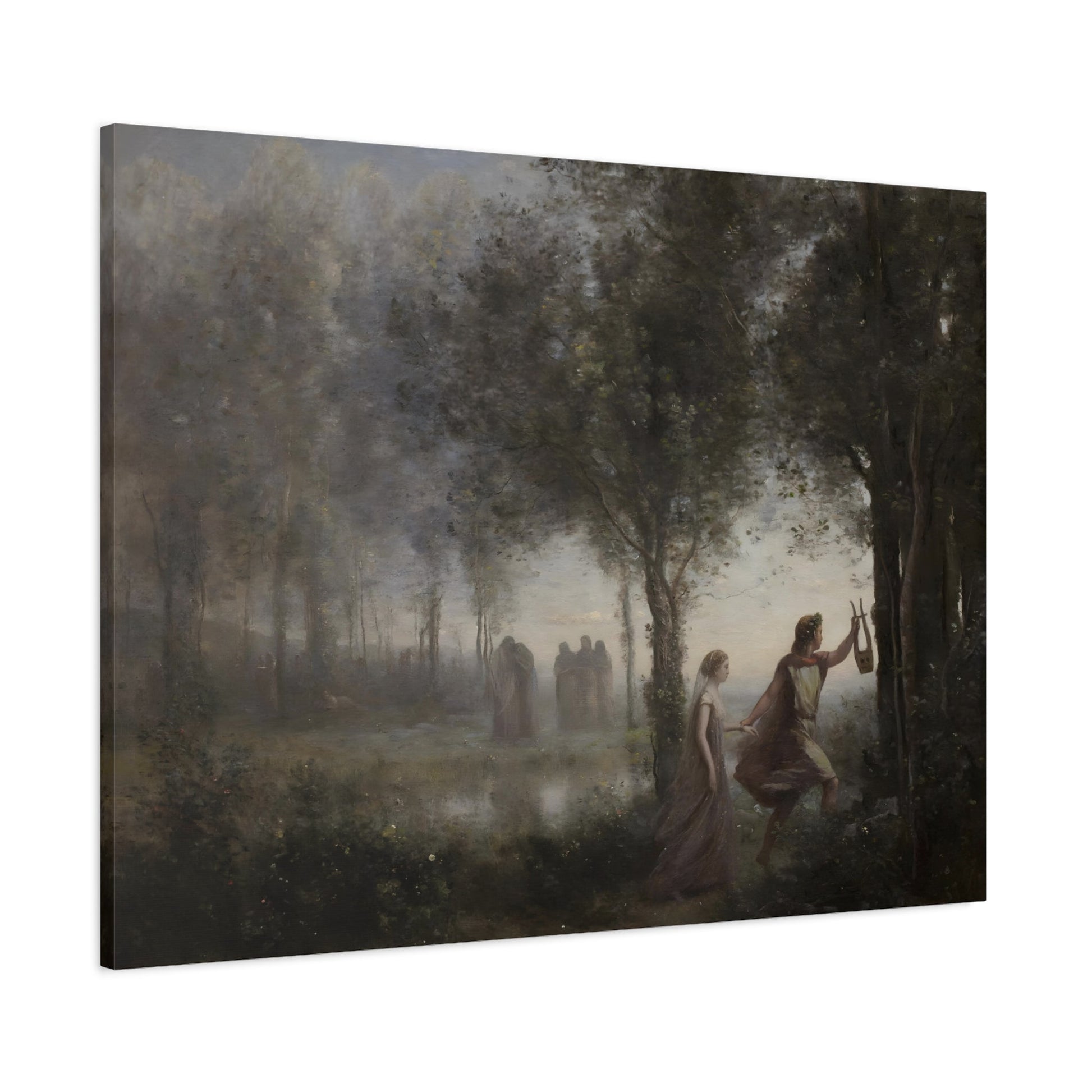 Jean Baptiste Camille Corot - Orpheus Leading Eurydice from the Underworld Canvas Print