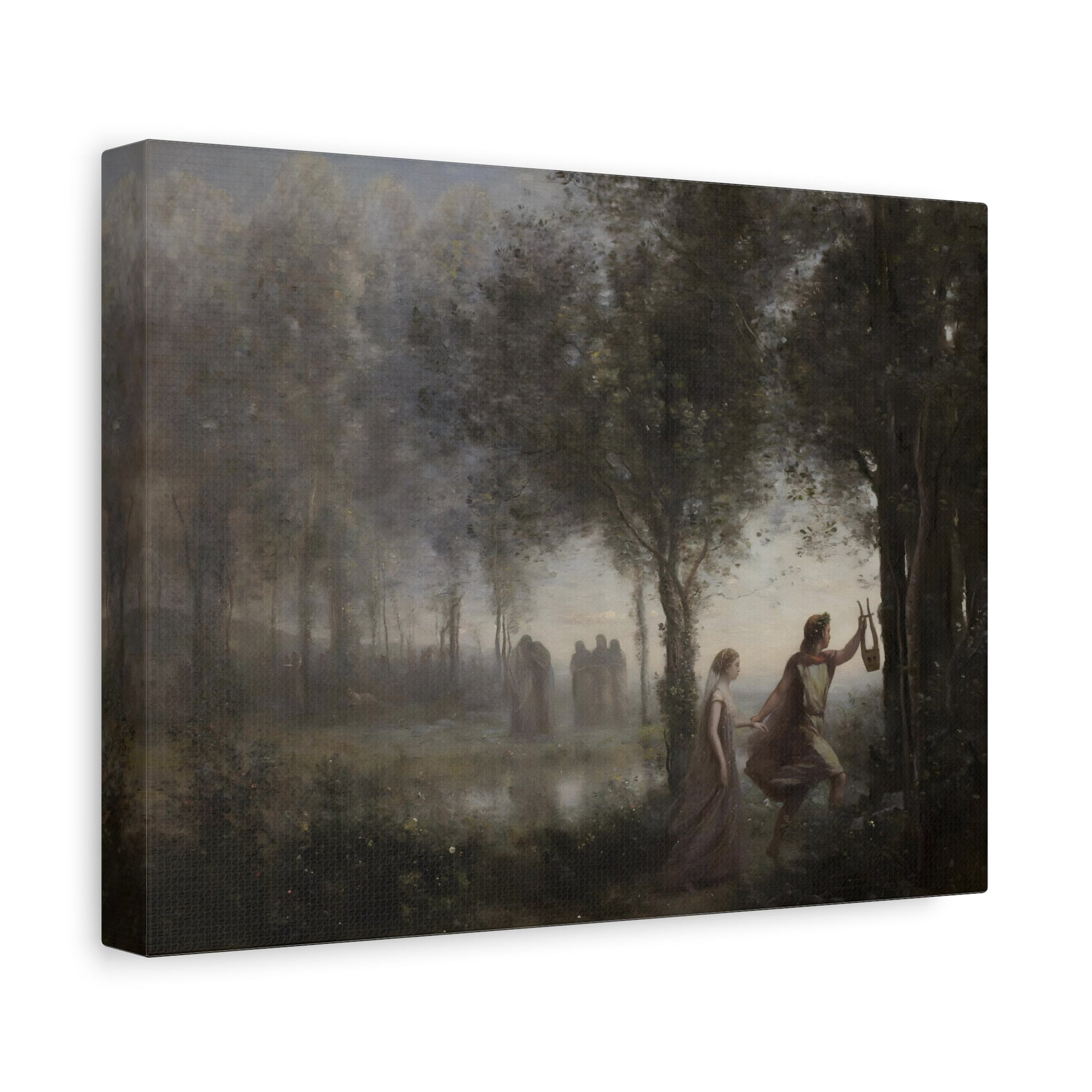 Jean Baptiste Camille Corot - Orpheus Leading Eurydice from the Underworld Canvas Print