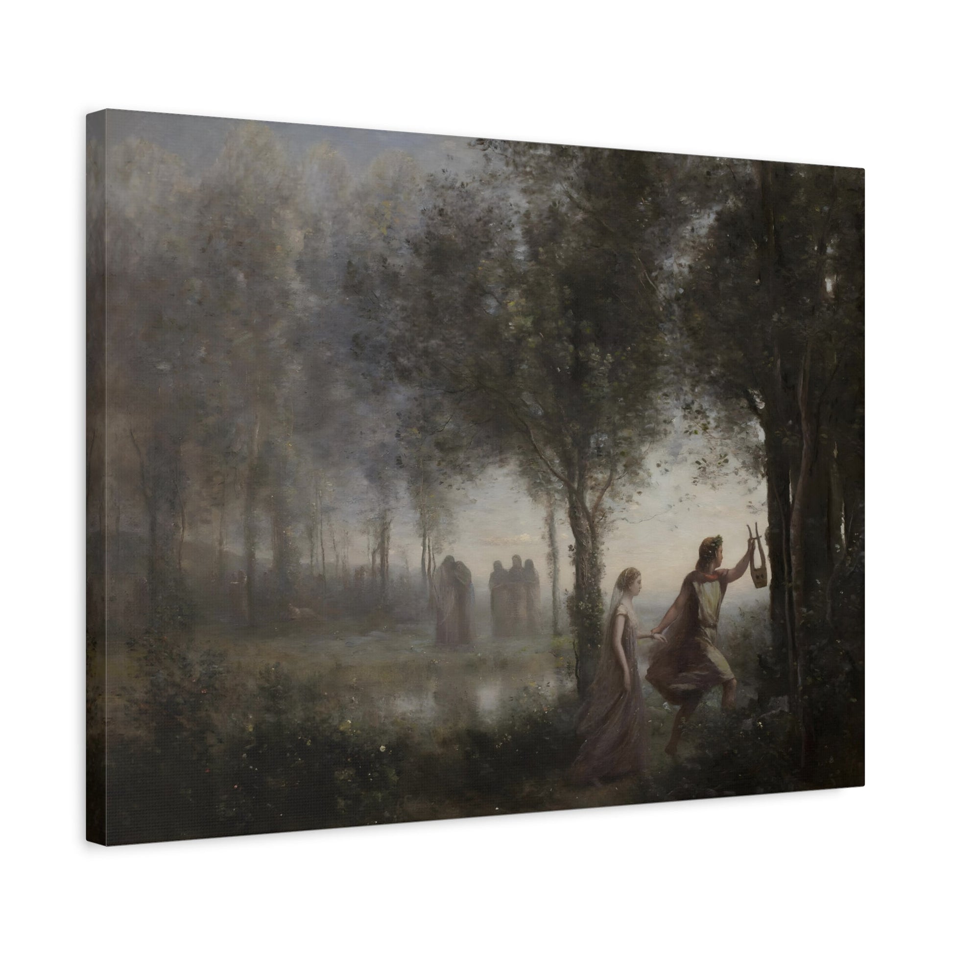 Jean Baptiste Camille Corot - Orpheus Leading Eurydice from the Underworld Canvas Print