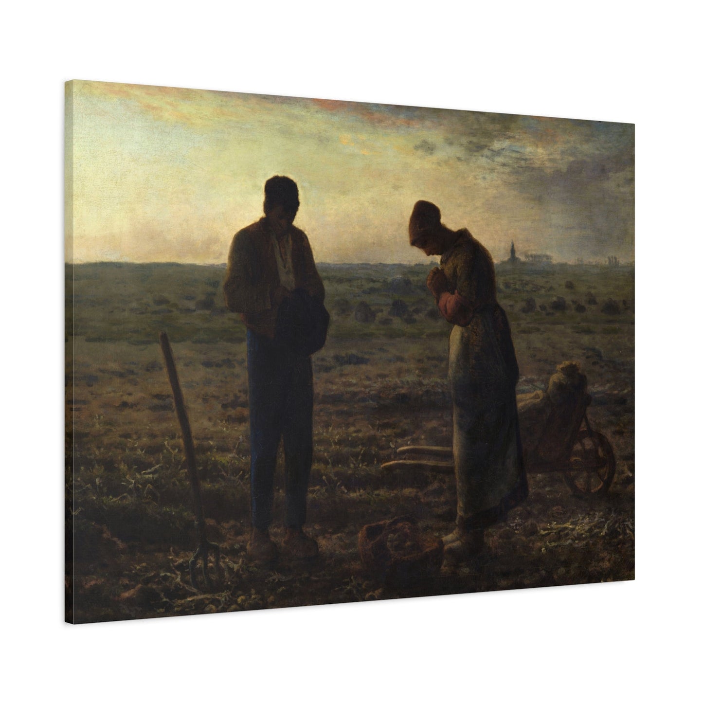 Jean Francois Millet Pastoral Peace Canvas Print - Rural Reverence Angelus Wall Art for Living Room