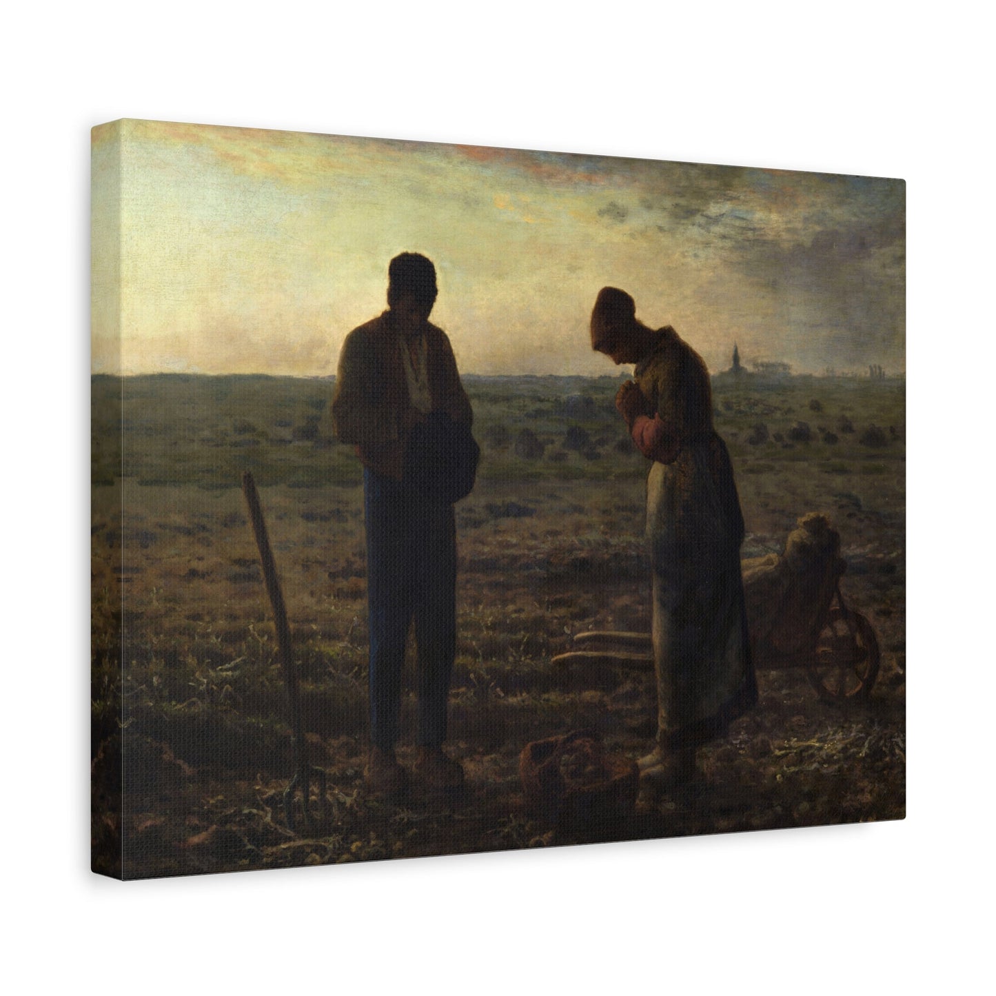 Jean Francois Millet Pastoral Peace Canvas Print - Rural Reverence Angelus Wall Art for Living Room