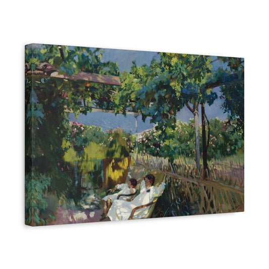 Joaquín Sorolla Y Bastida Nap in the Garden - Canvas Wall Art Print