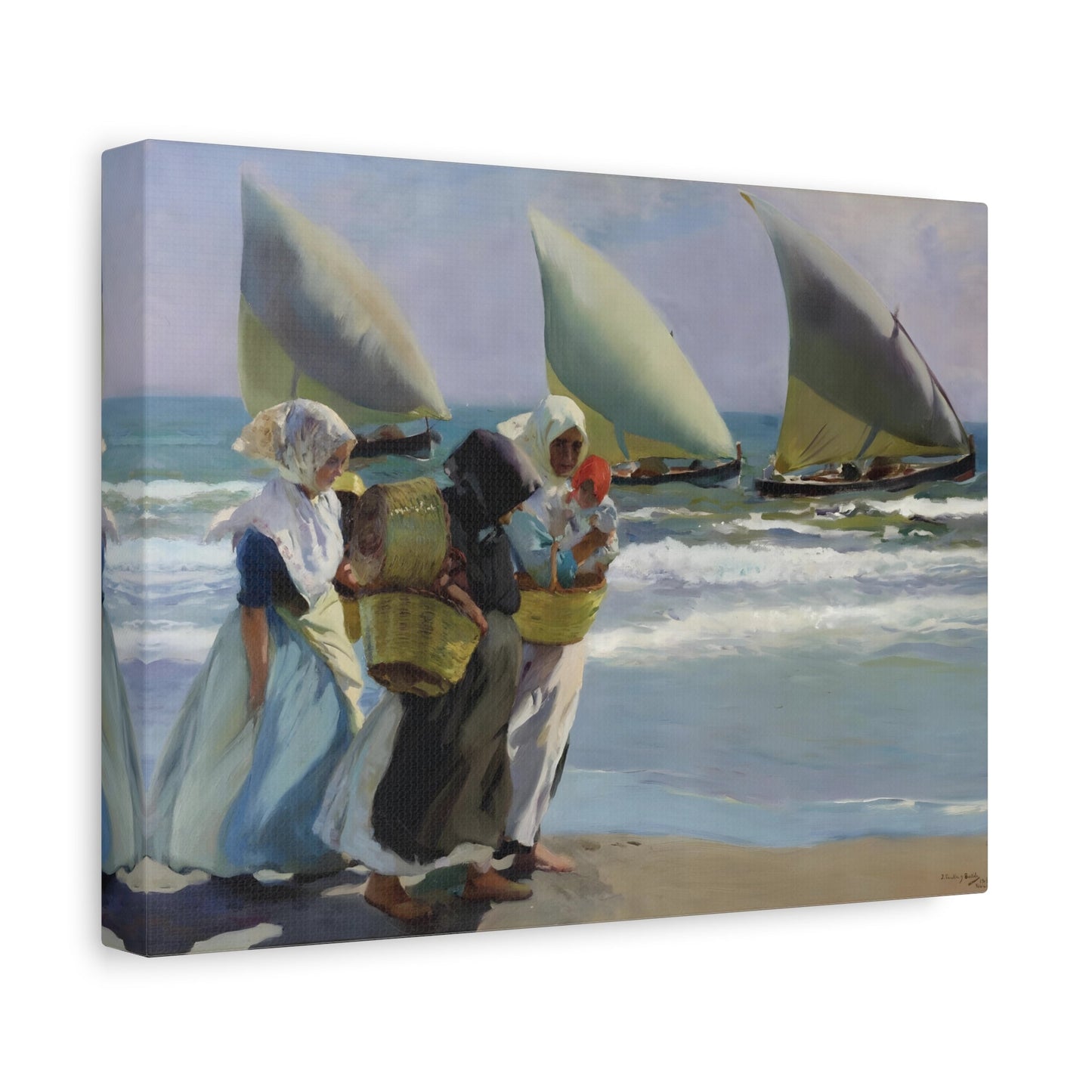 Joaquin Sorolla y Bastida Three Sails - Canvas Wall Art Print