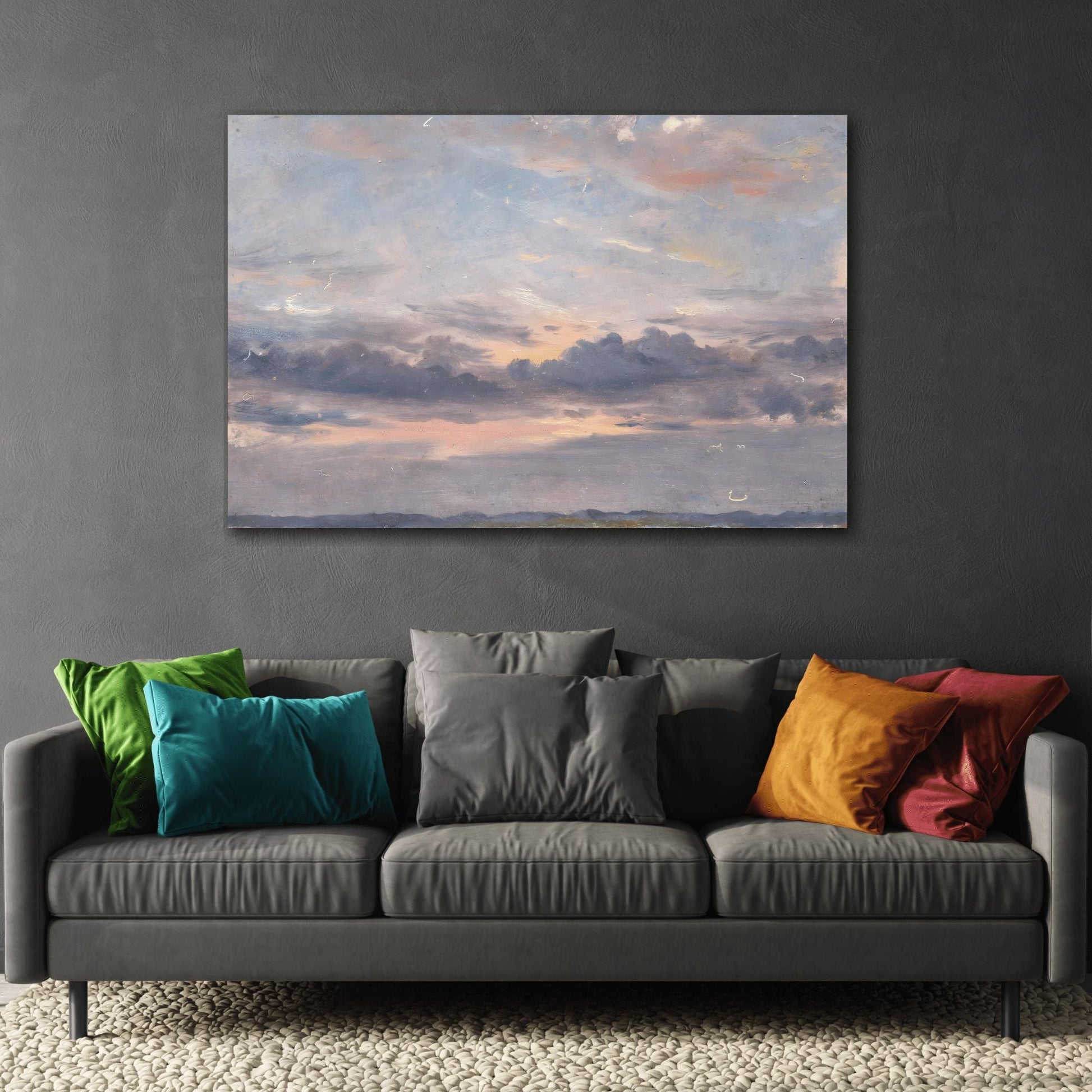 John Constable Romantic Cloud Sunset Landscape - Canvas Art Reproduction