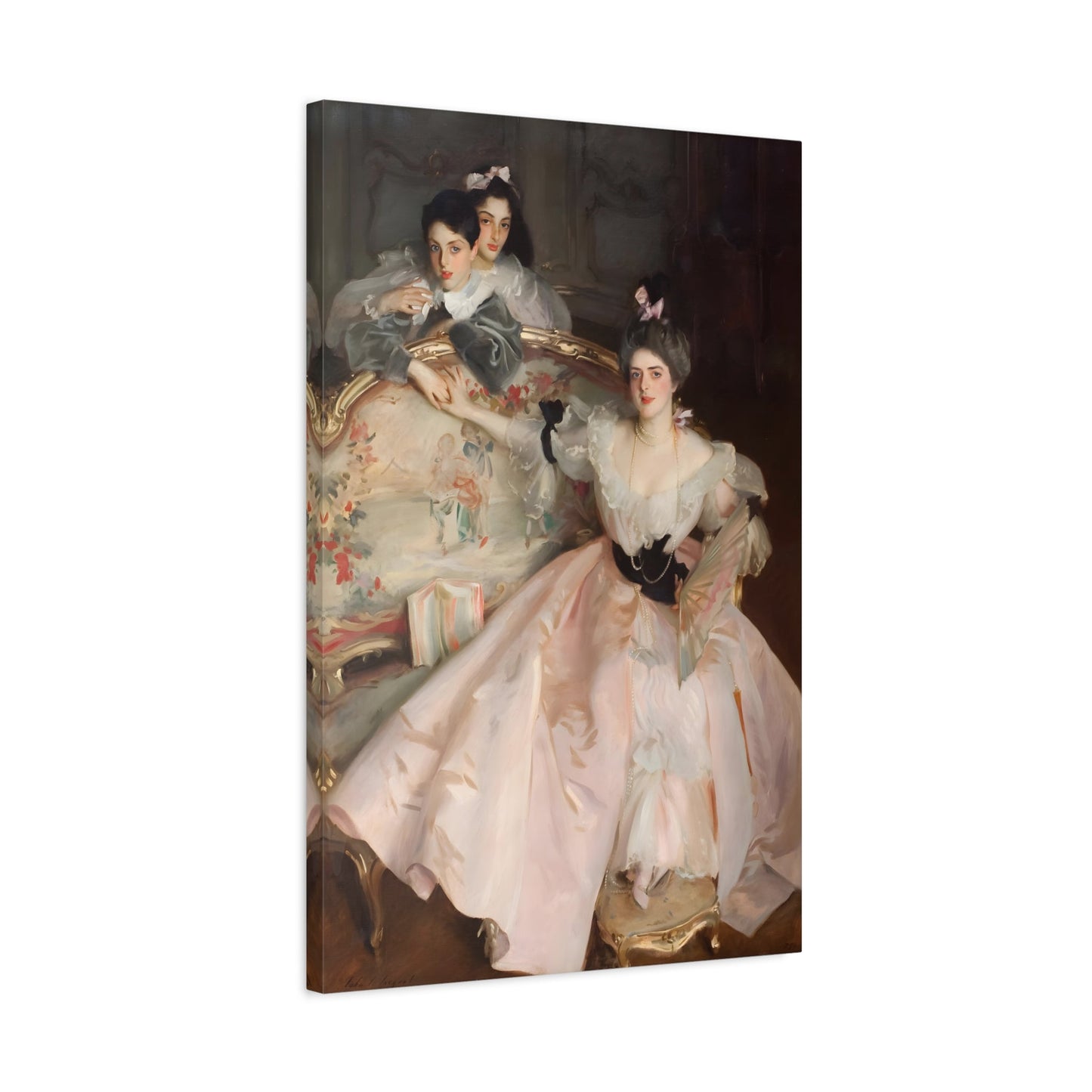 John Singer Sargent Carl Meyer and her Children - Framed Canvas Wall Art Print Reproduction