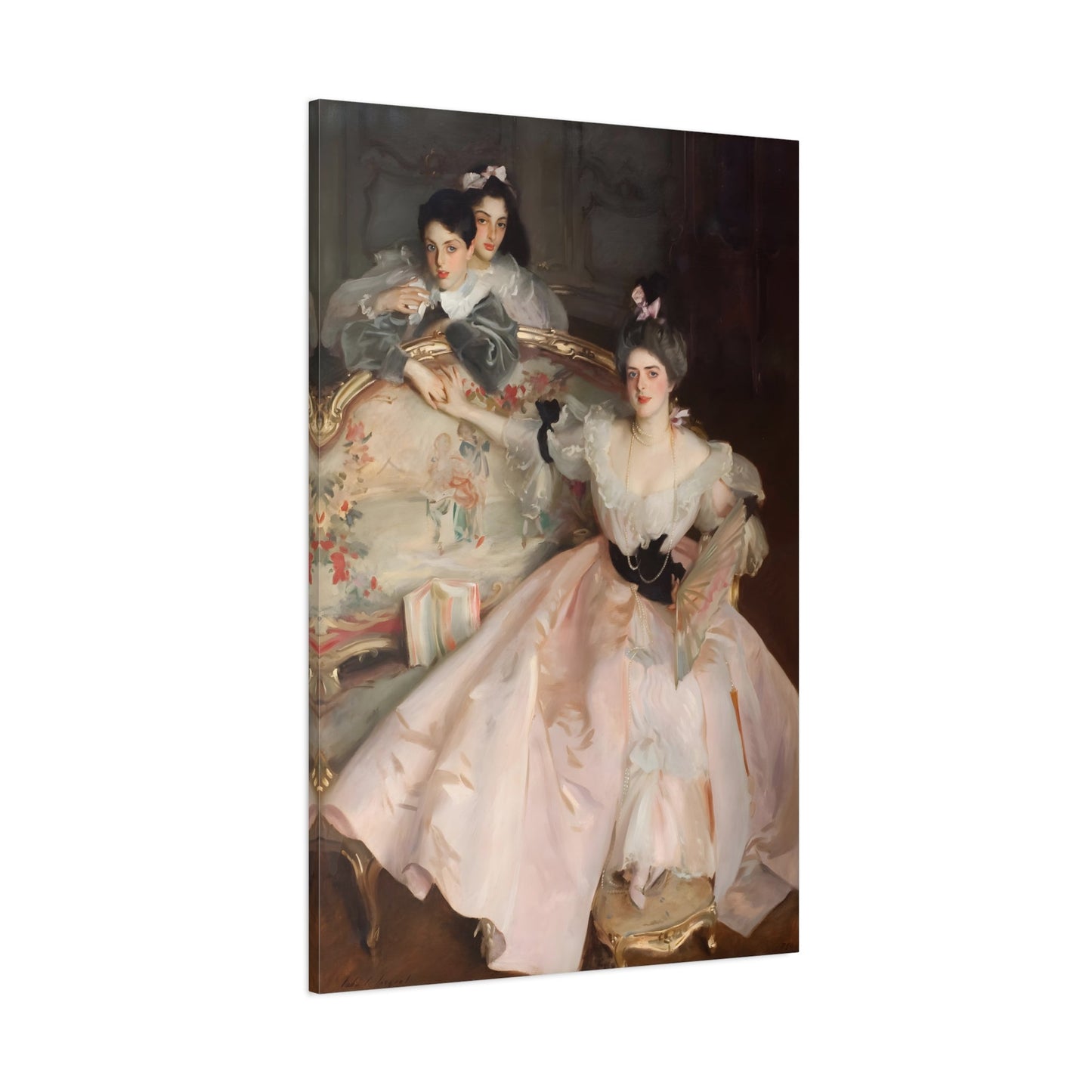 John Singer Sargent Carl Meyer and her Children - Framed Canvas Wall Art Print Reproduction