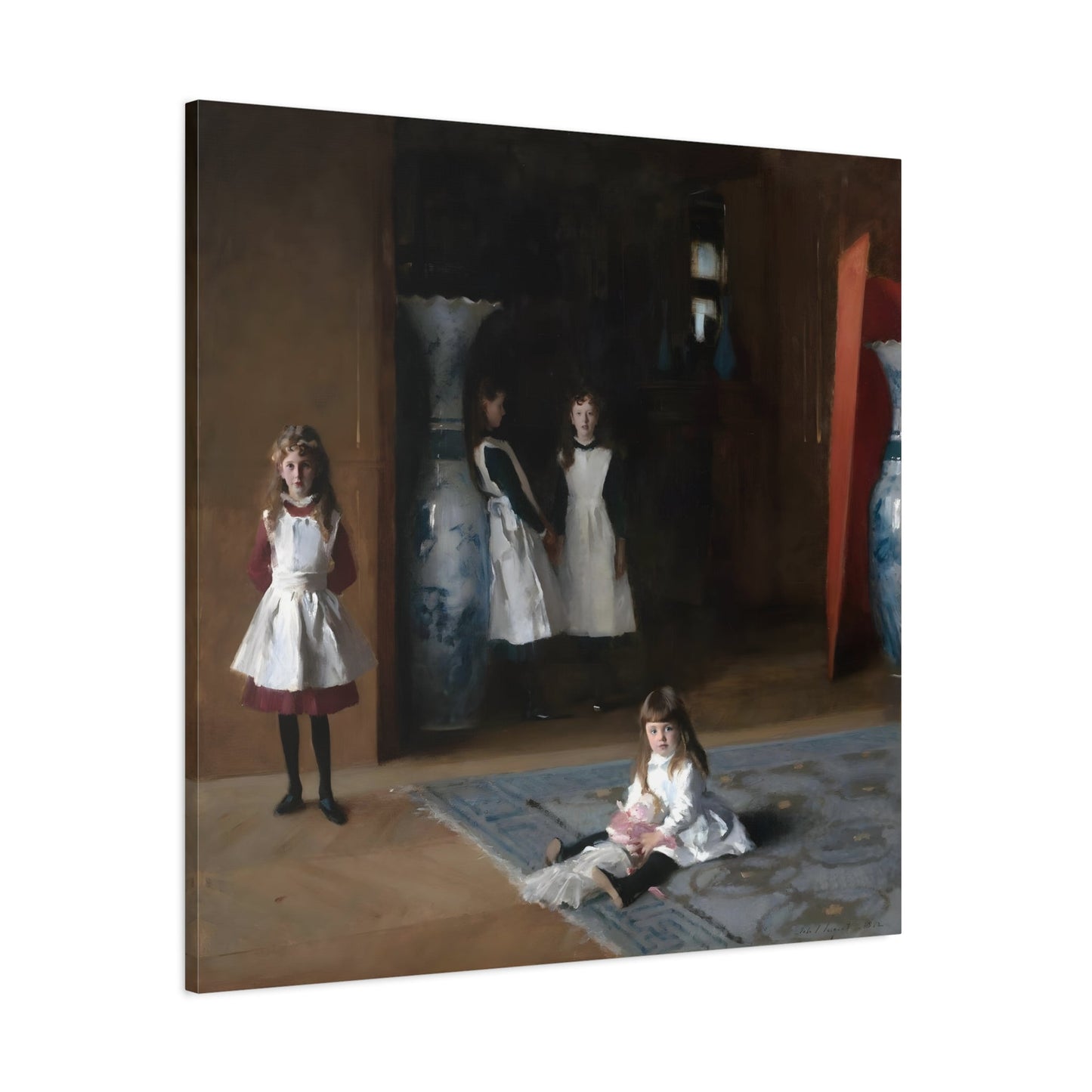 John Singer Sargent Daughters of Edward Darley Boit - Square Framed Canvas Wall Art Painting Print Reproduction