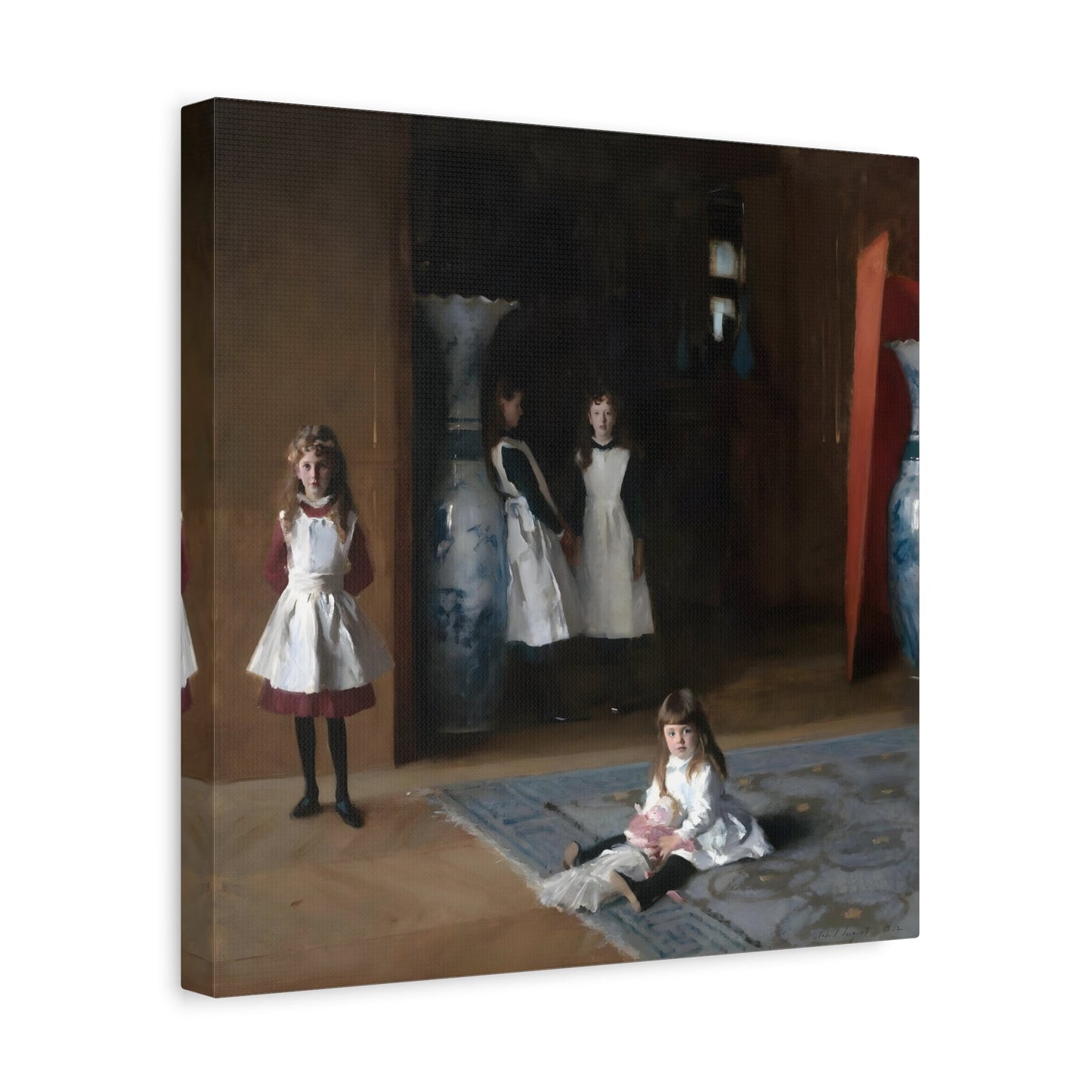 John Singer Sargent Daughters of Edward Darley Boit - Square Framed Canvas Wall Art Painting Print Reproduction