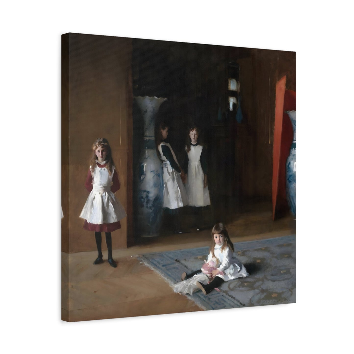 John Singer Sargent Daughters of Edward Darley Boit - Square Framed Canvas Wall Art Painting Print Reproduction