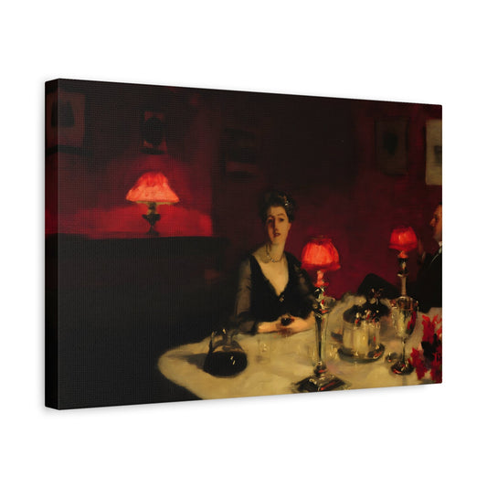 John Singer Sargent Dinner Table at Night - Glass of Port Canvas Wall Art Painting Print