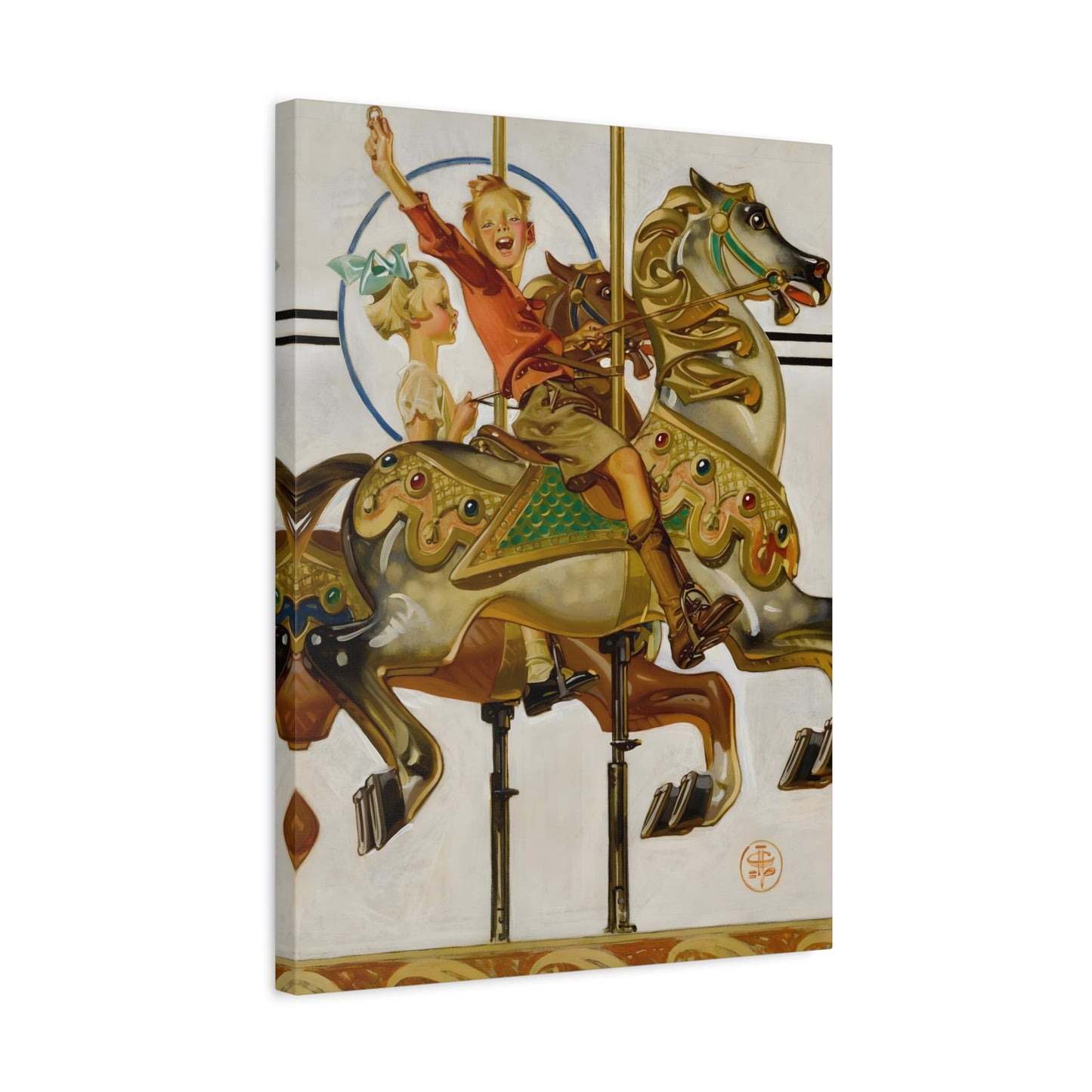 Joseph Christian Leyendecker Carousel Ride - Canvas Art Reproduction