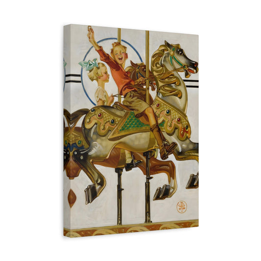 Joseph Christian Leyendecker Carousel Ride - Canvas Art Reproduction