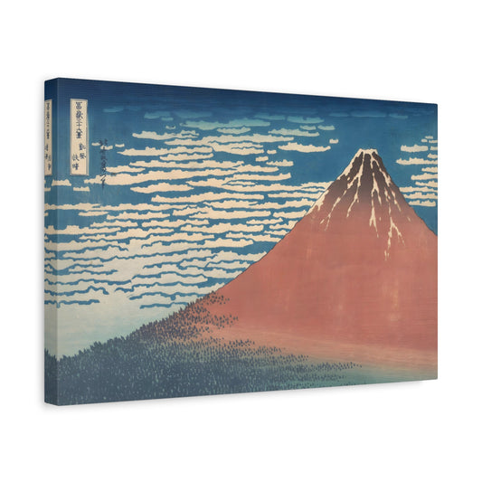 Katsushika Hokusai Fine Wind Clear Morning - Japanese Red Fuji Canvas Wall Art Painting Print